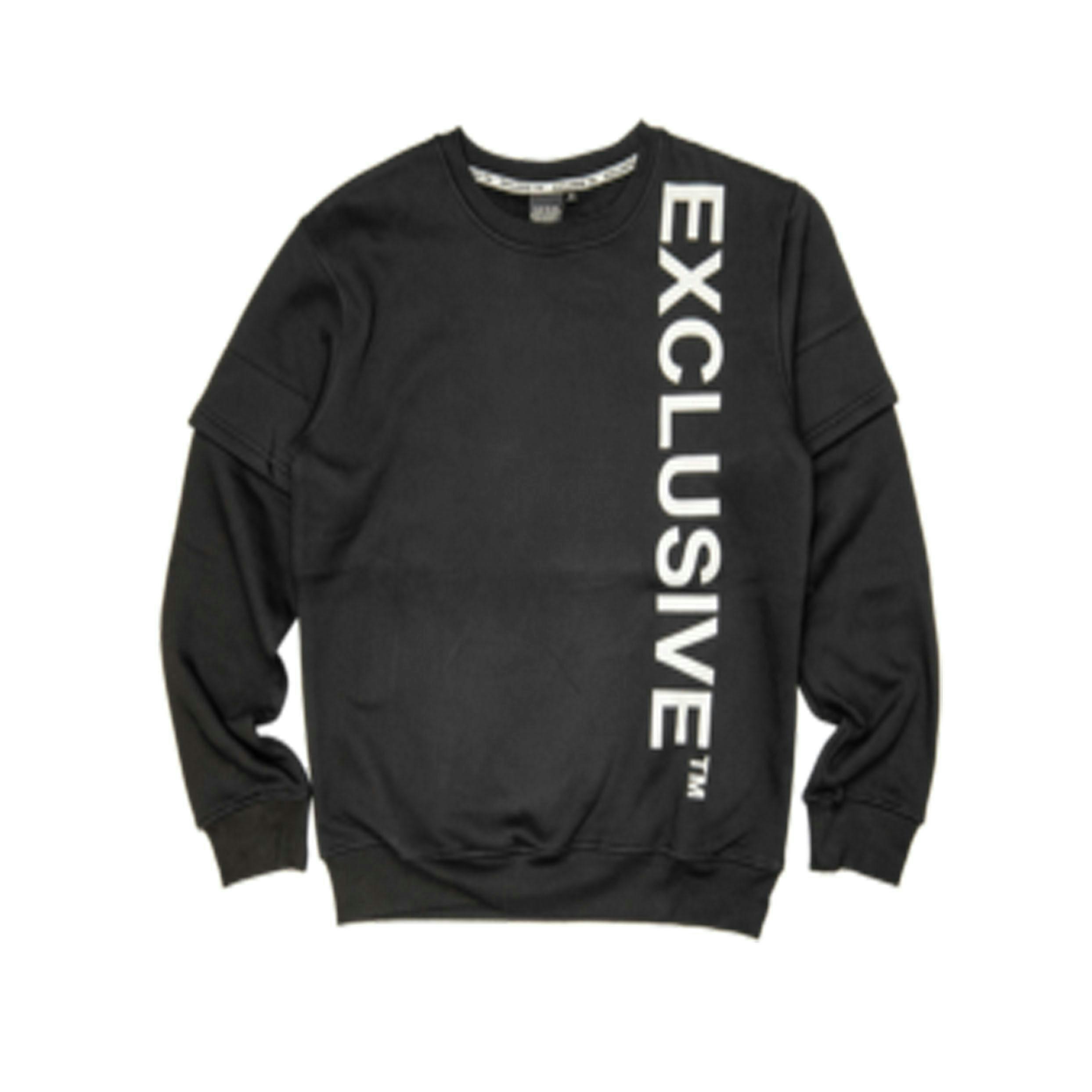 Exclusive White Logo | Black Crewneck Sweater | Medium
