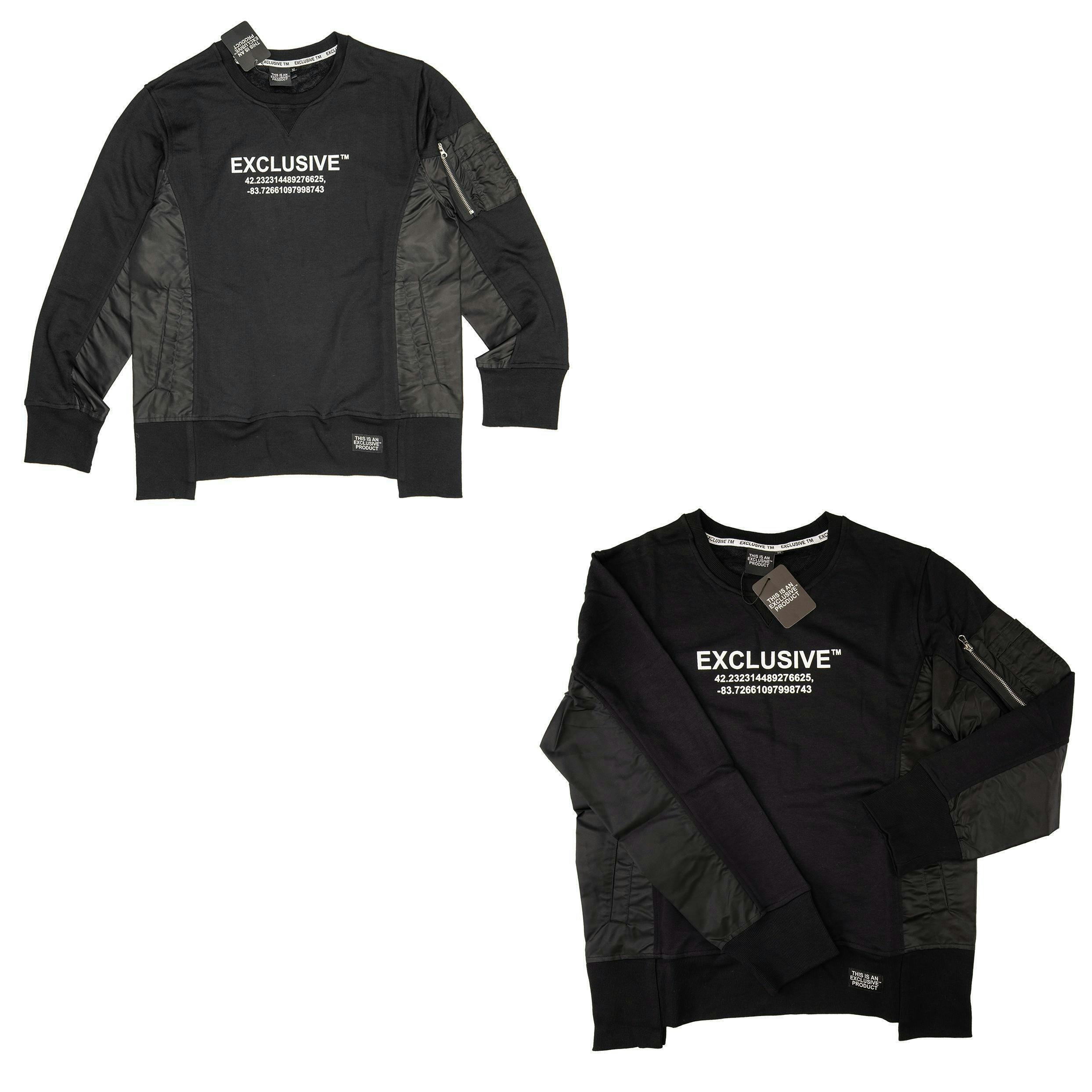 Exclusive Longitude and Latitude Black Crewneck | 2XL
