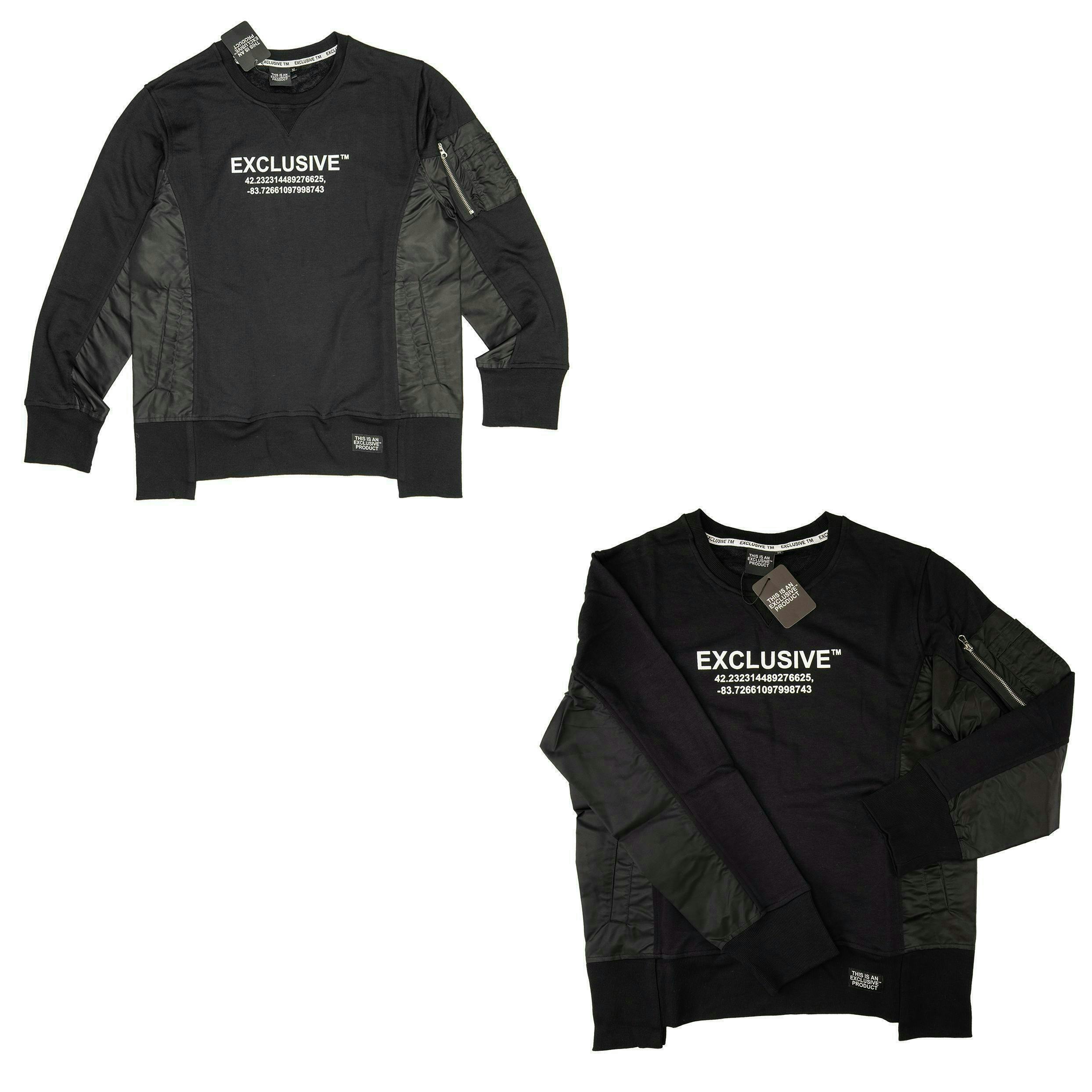 Exclusive Longitude and Latitude Black Crewneck | Large