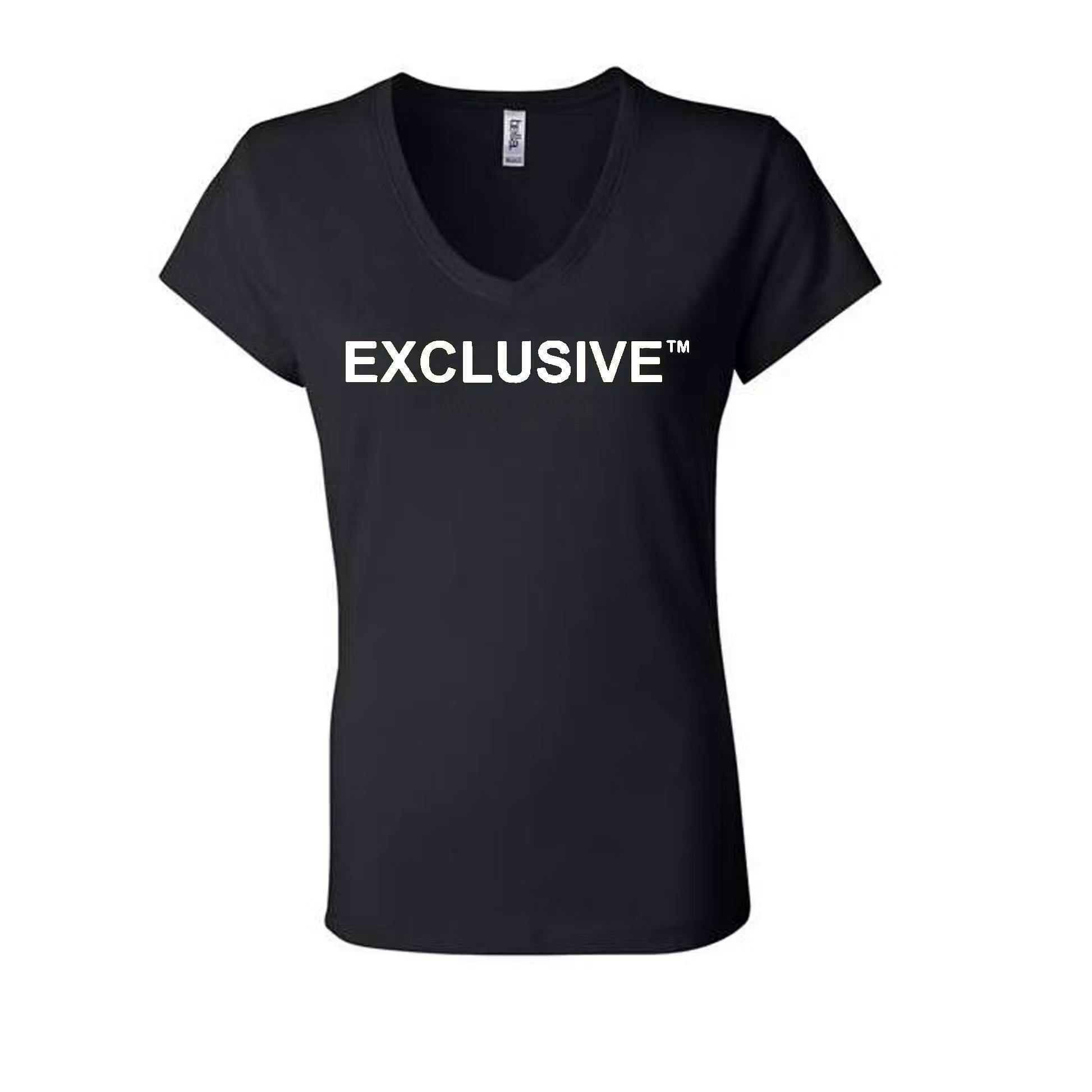Exclusive White Logo | Black V Neck Shirt | XL