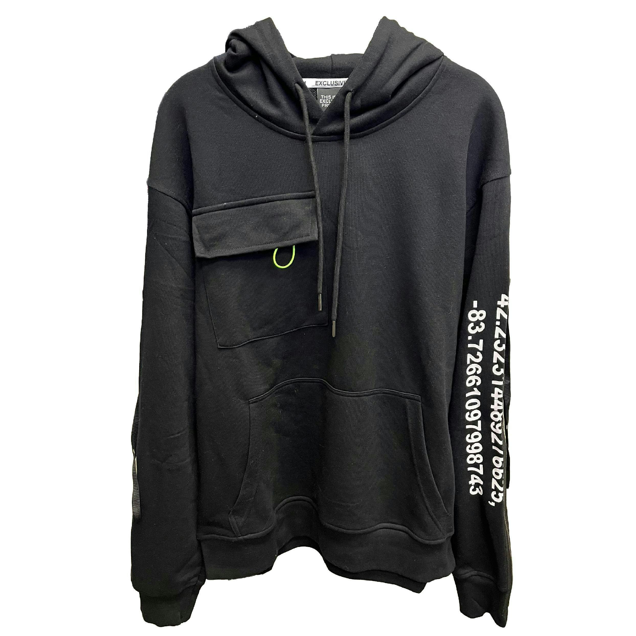 Front Pocket Black Hoodie | 2XL