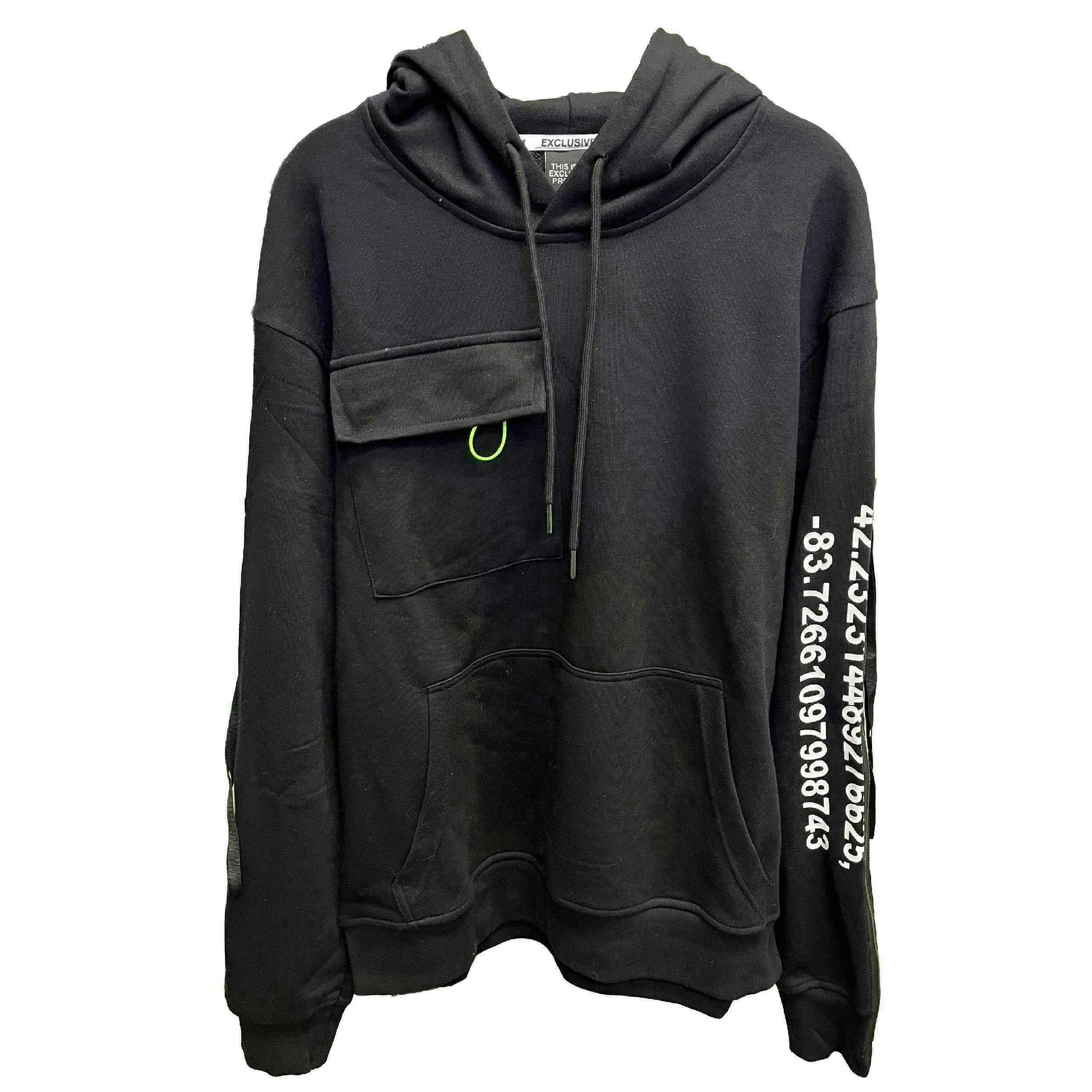 Front Pocket Black Hoodie | Small