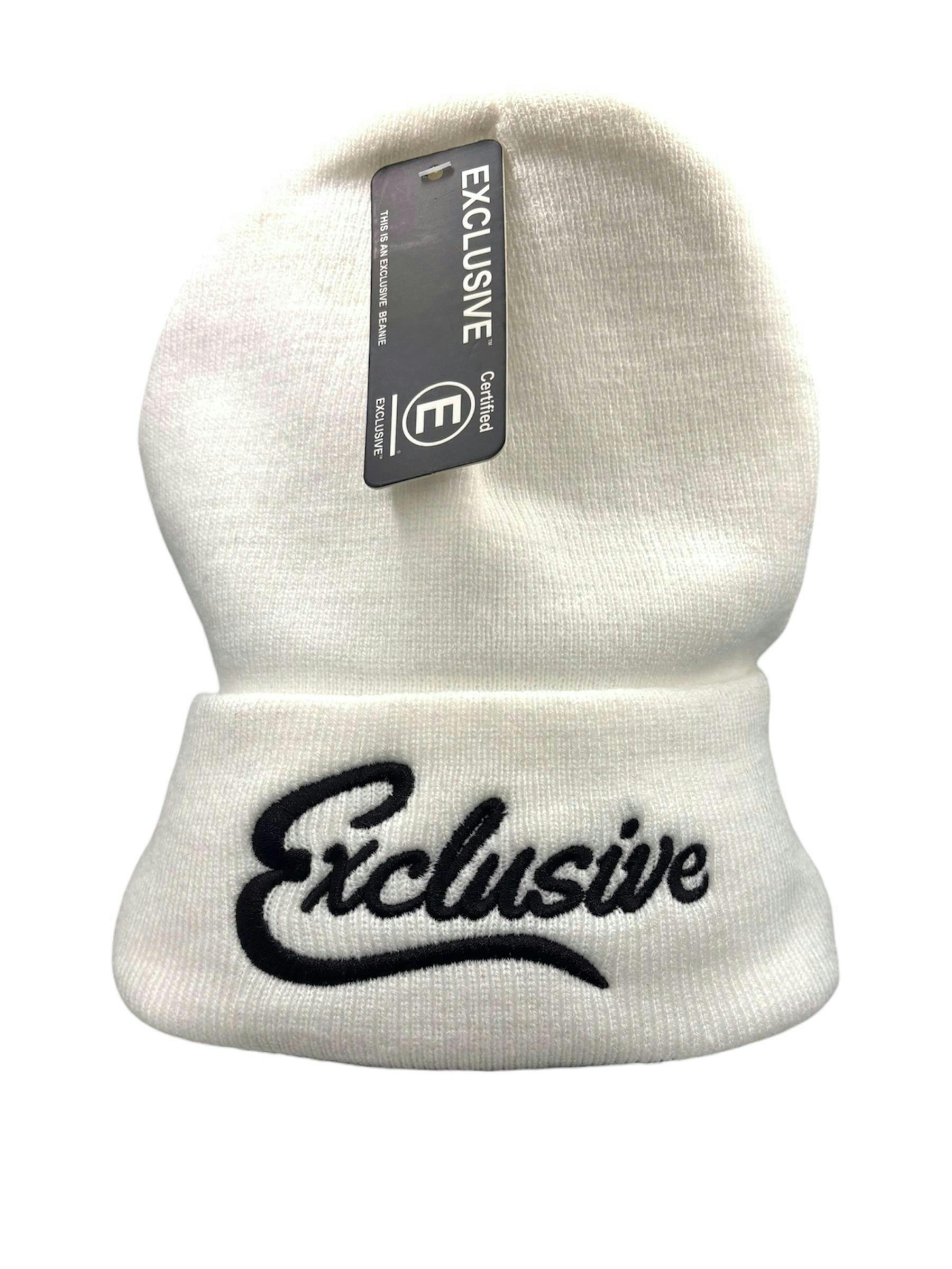 Exclusive Black Logo | White Beanie Hat