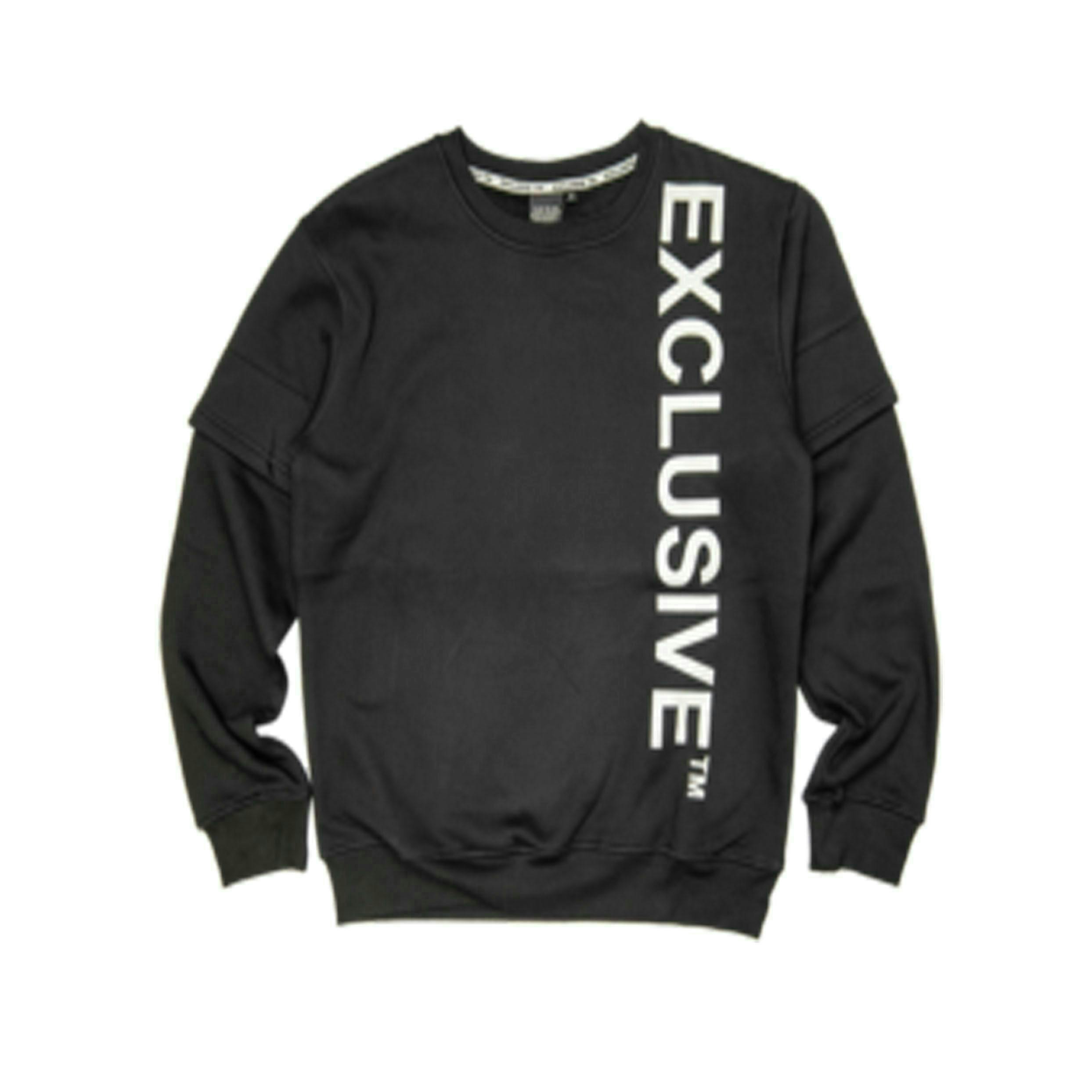 Exclusive White Logo | Black Crewneck Sweater | XS