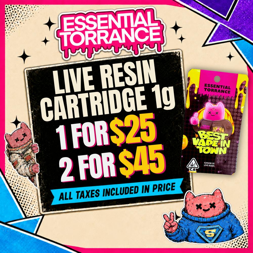 Essential Torrance | Cloud Burst Peaches n Cream | Live Resin Cartridge |1g