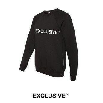 Exclusive White Logo | Black Crewneck With Side Zippers | Shirt | Large