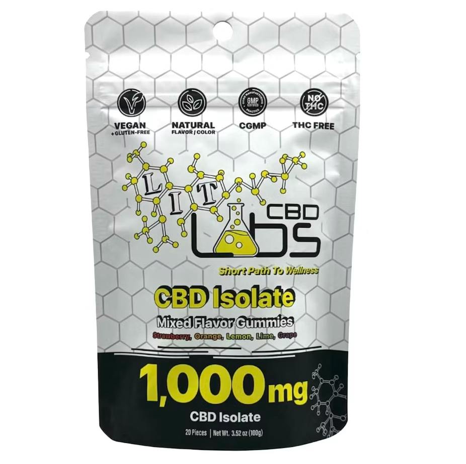 Lit Labs | Mixed Flavor | 500MG CBD Isolate Gummies | Gummies | 10pk | 0mg/