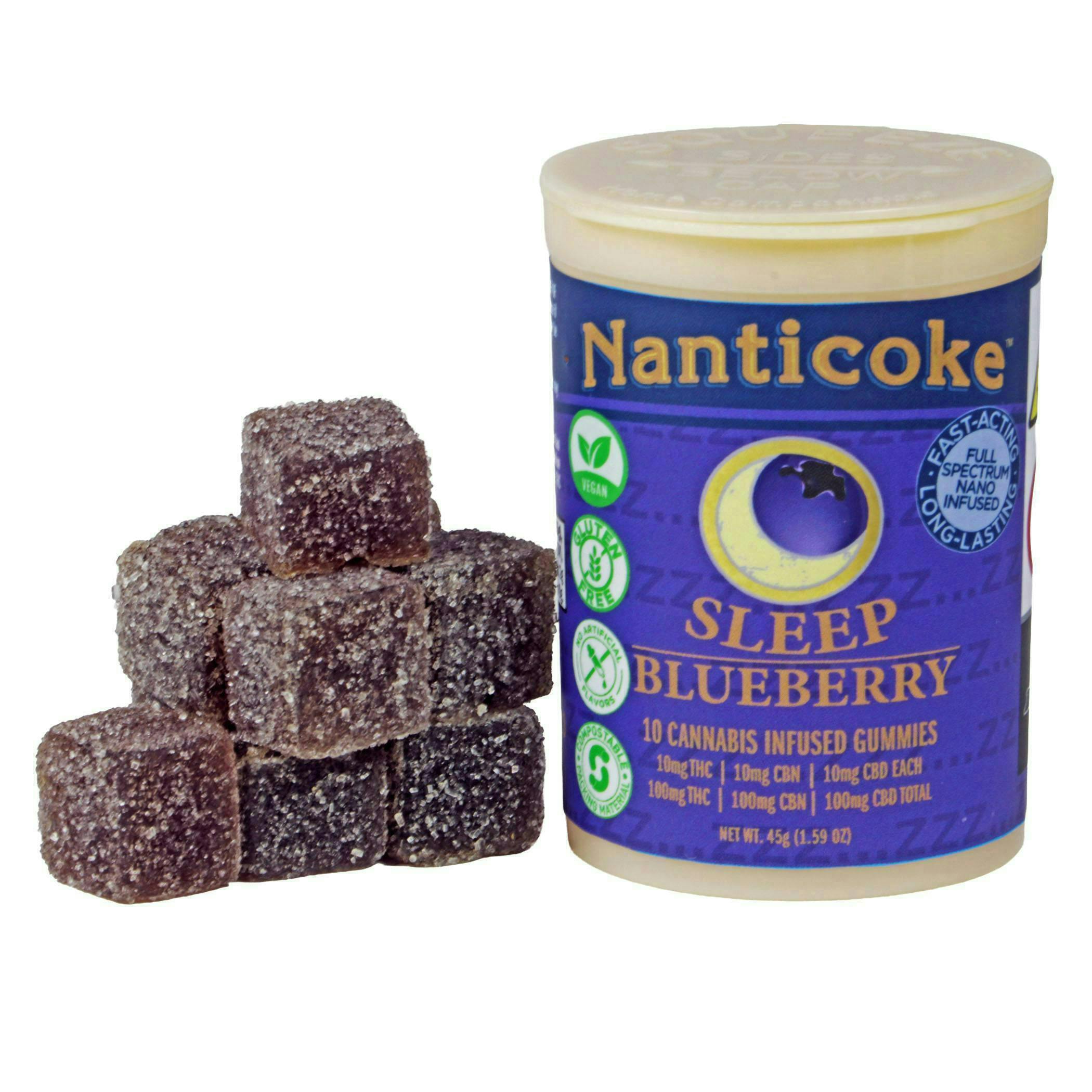 Sleep Blueberry Gummies | 100mg | 10ct | 10mg/ea by Nanticoke