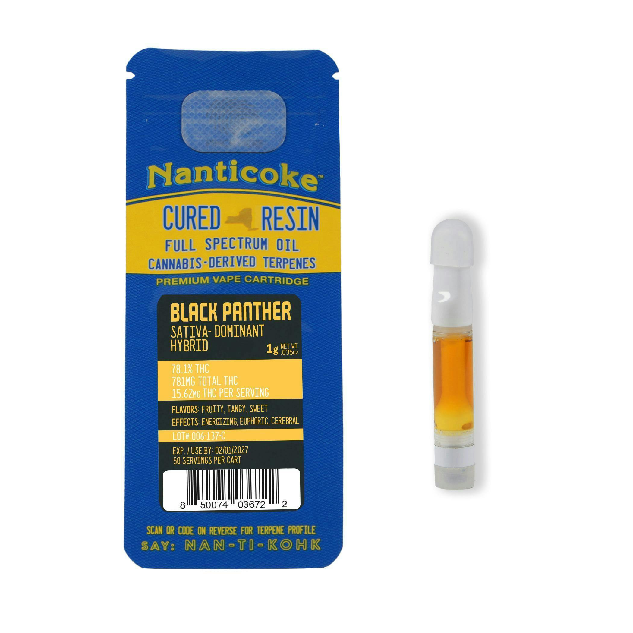 Black Panther | Cured Resin Cartridge | 1g by Nanticoke
