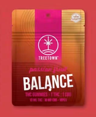 1:1 Passionfruit Balance Gummies | 100mg | 10ct | 10mg/ea by Treetown