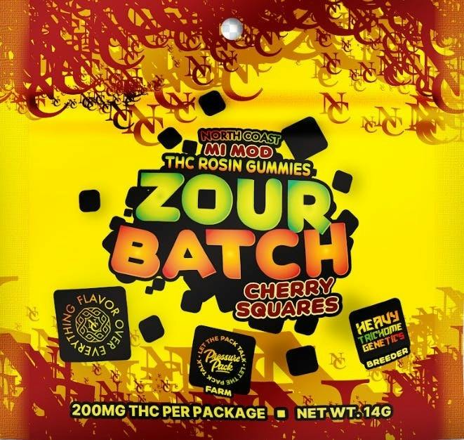 Zour Batch | MI Mod Cherry | 200mg Rosin Gummies | Gummies | 5pk | 40mg/ea by North Coast