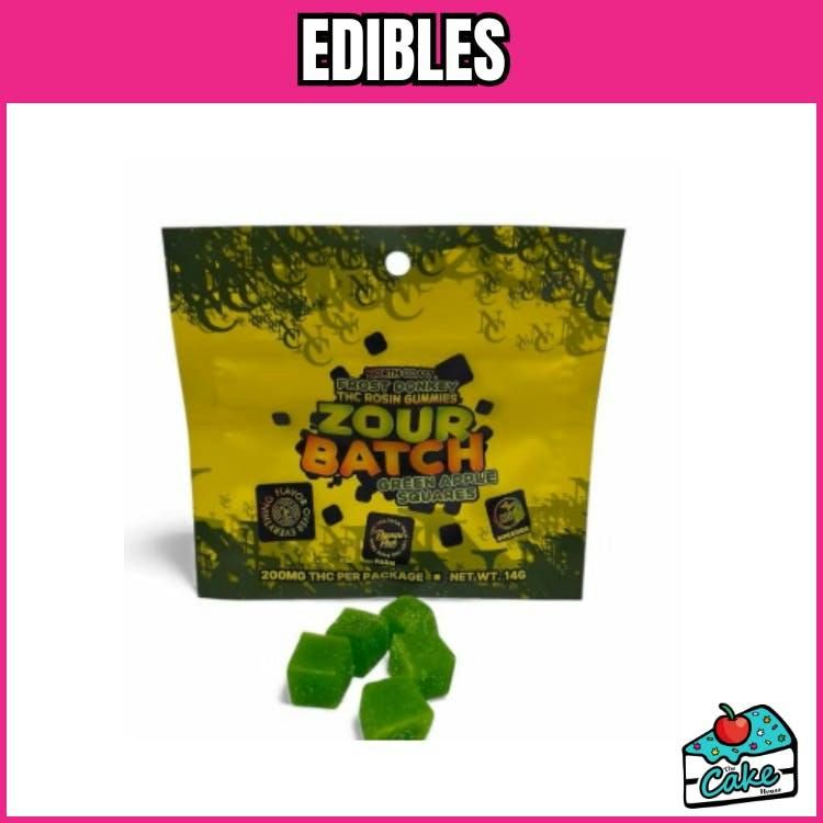 Zour Batch - Frost Donkey Green Apple Rosin Squares - 200 mg | Gummies | 5p by North Coast