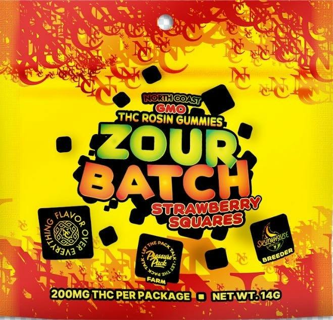 Zour Batch | GMO Strawberry Rosin Gummies | 200mg | 5ct | 40mg/ea