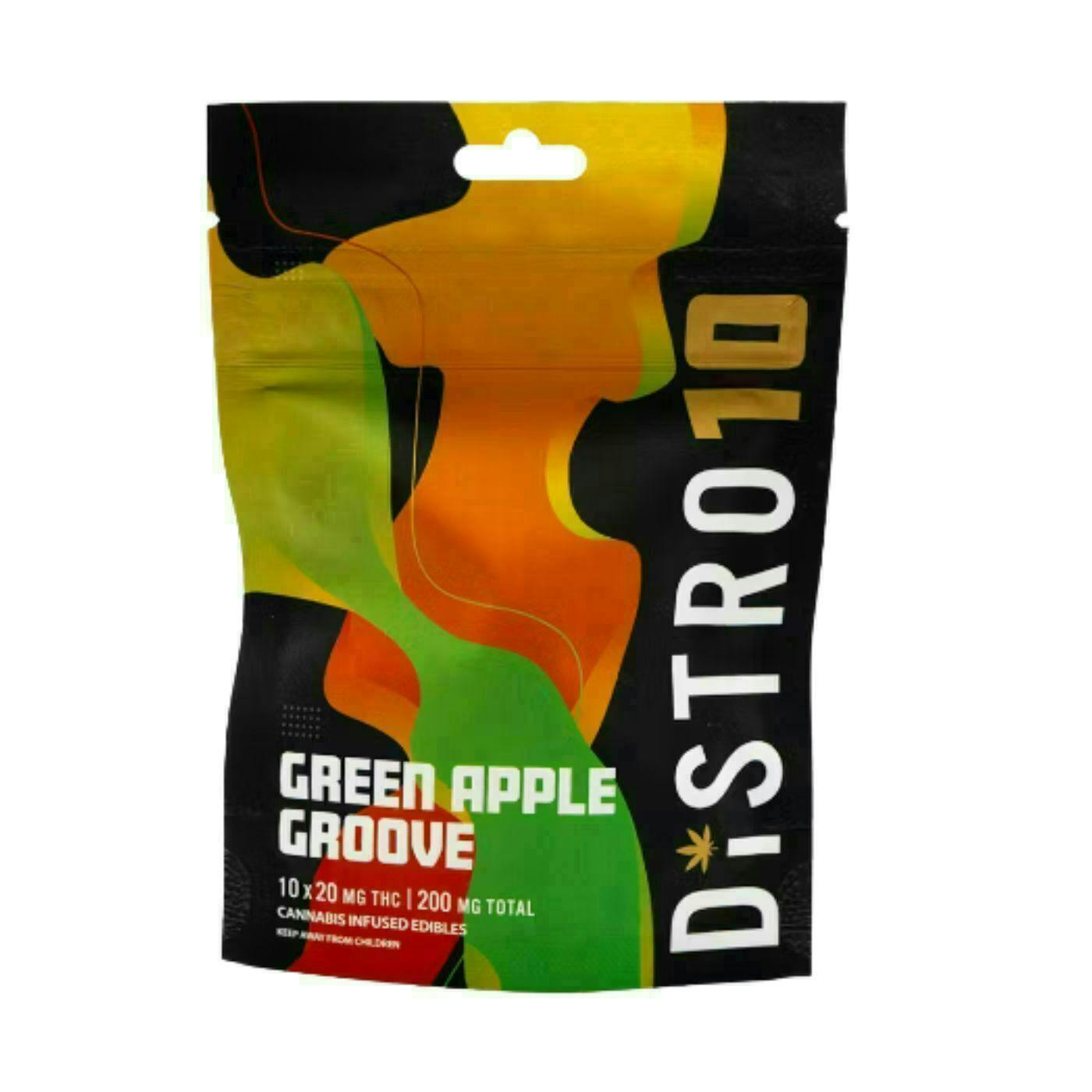 Green Apple Groove Edibles | 200mg | 10pk | 20mg/ea by Distro 10