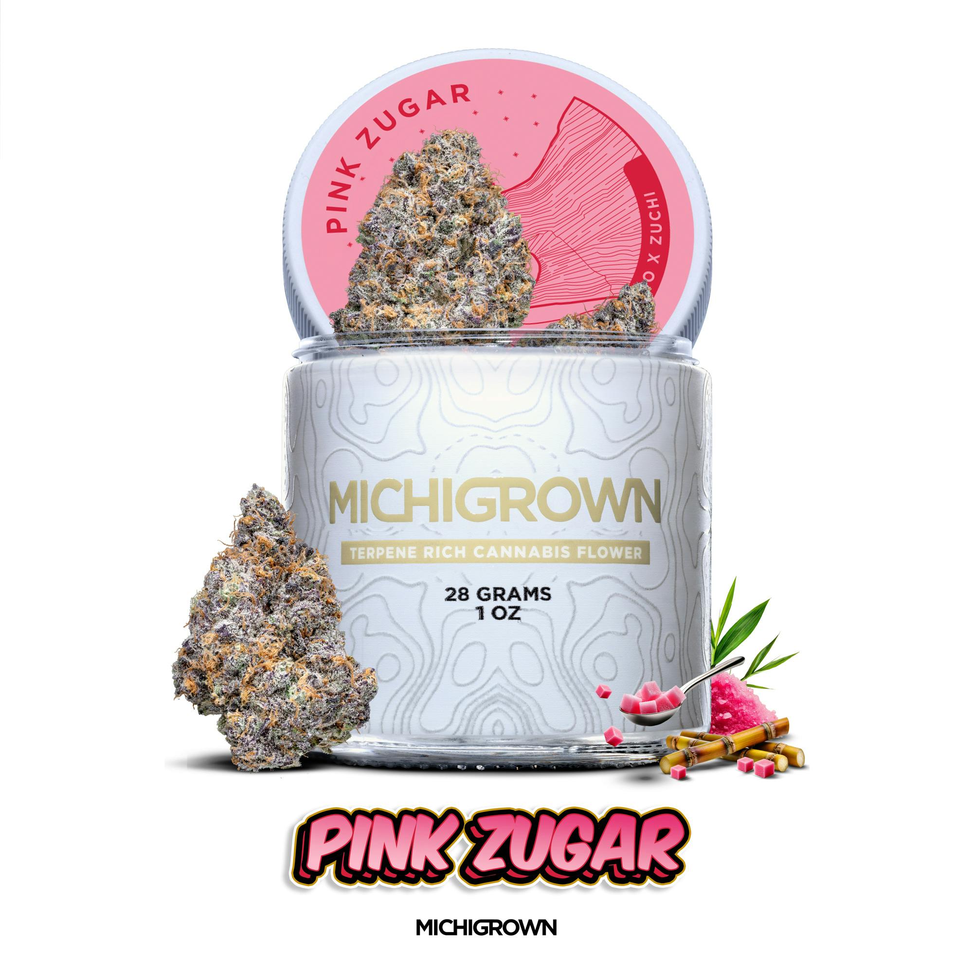 PINK ZUGAR - 28 GRAMS - PREMIUM FLOWER - JARS by MICHIGROWN