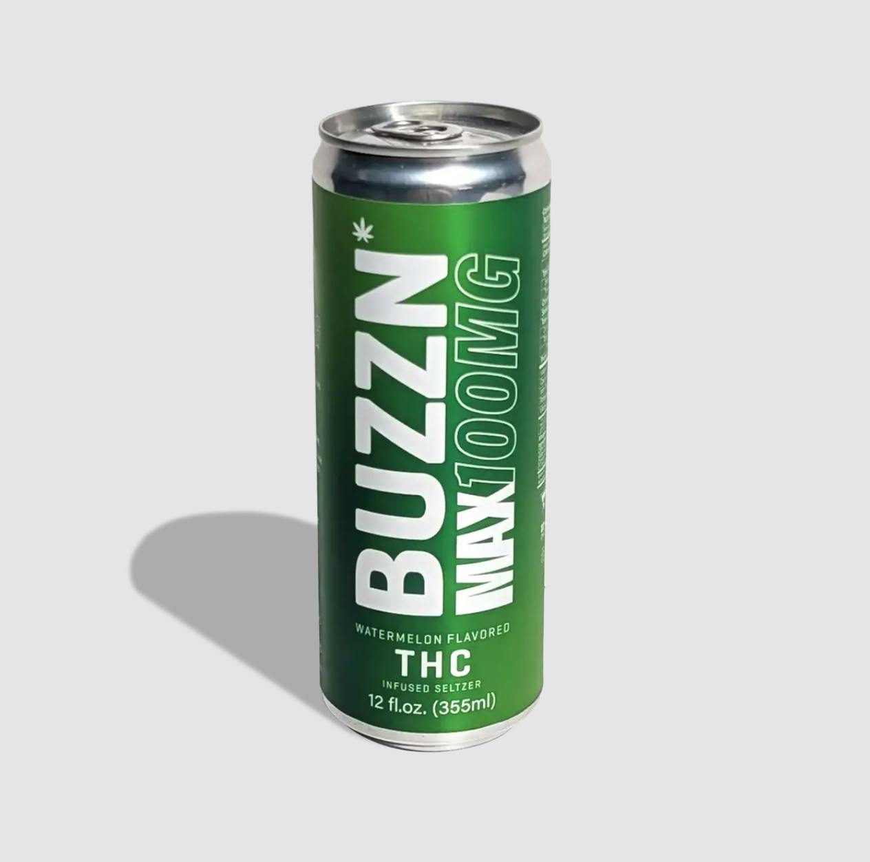 BUZZN Max Watermelon Seltzer | Carbonated | 100mg | 12 fl oz