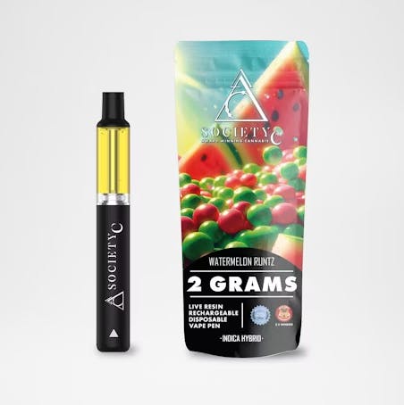 Watermelon Runtz | Live Resin Disposable | 2g by Society C
