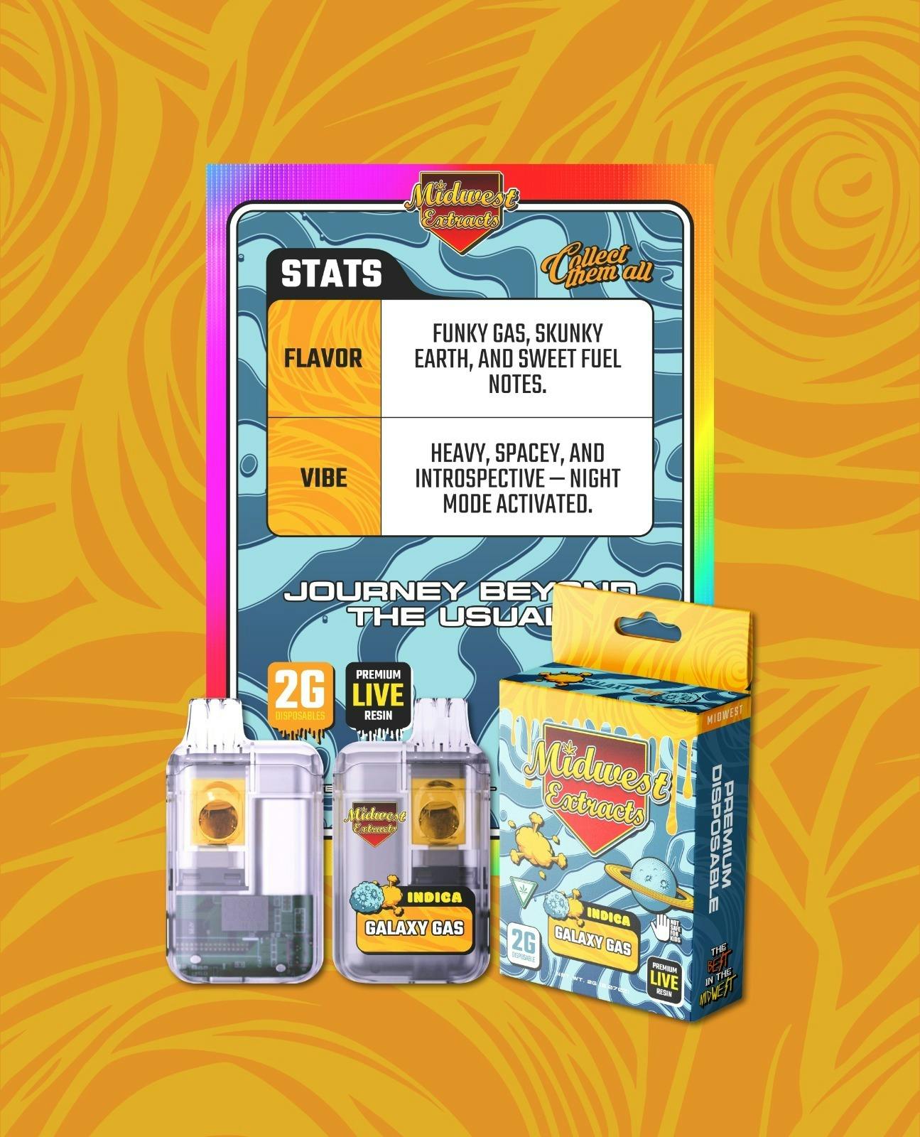 Midwest Extracts | 2g Live Resin Disposable | Galaxy Gas