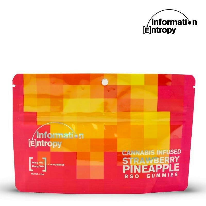 1:1 THC:CBD Strawberry Pineapple RSO Gummies | 200mg | 10ct | 20mg/ea