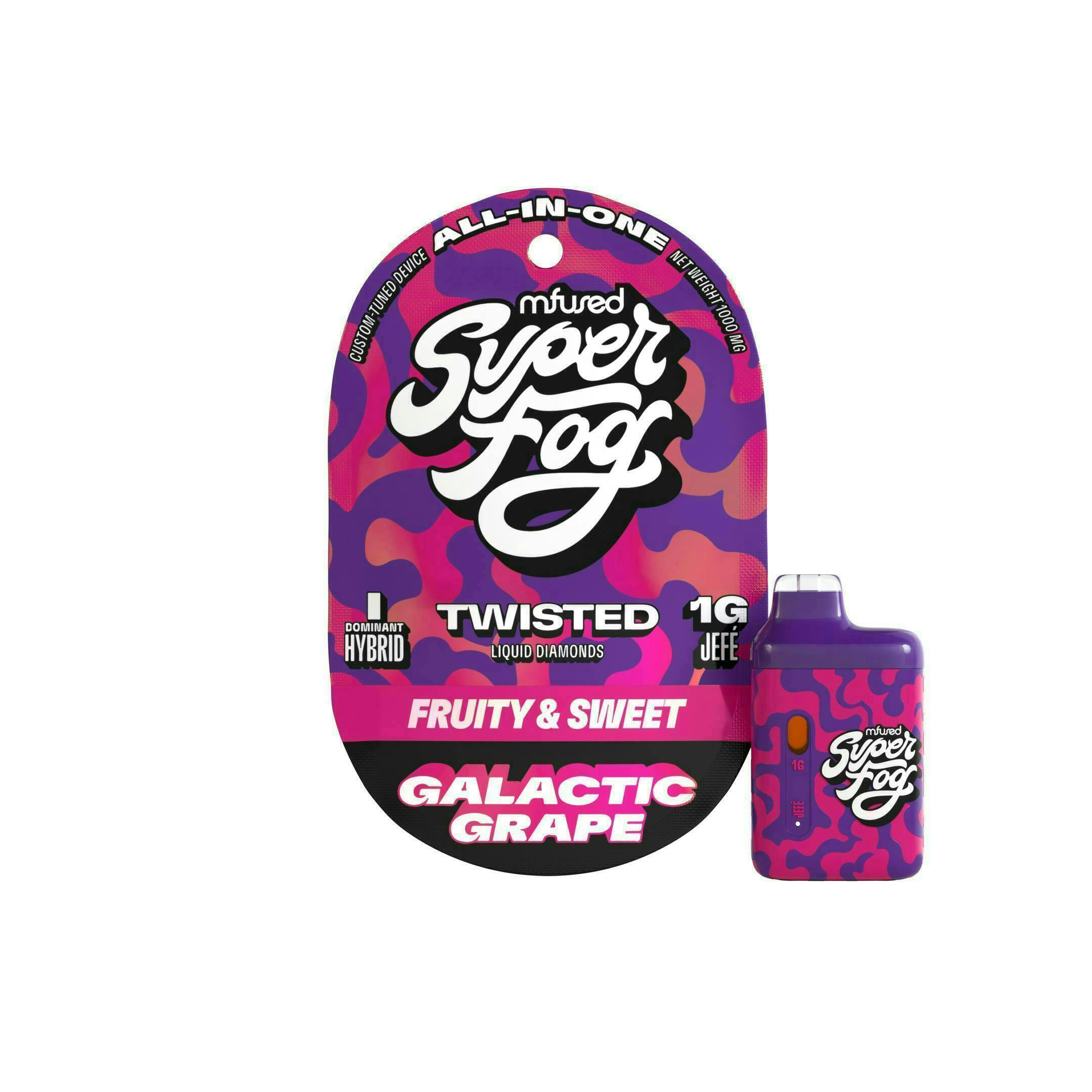 Galactic Grape | TWISTED Liquid Diamonds Jefé Disposable | 1g by Super Fog by MFused