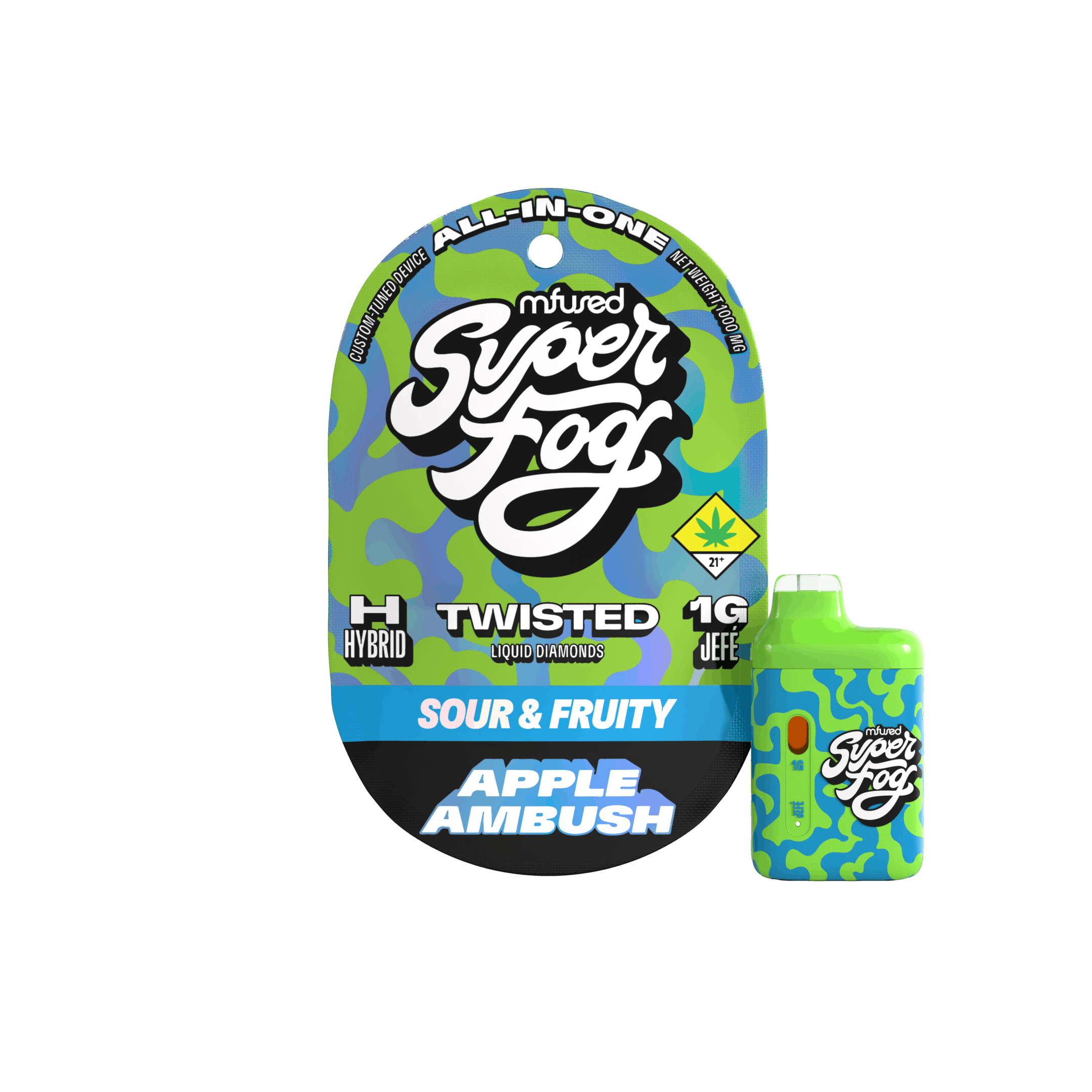Apple Ambush | TWISTED Liquid Diamonds Jefé Disposable | 1g by Super Fog by MFused