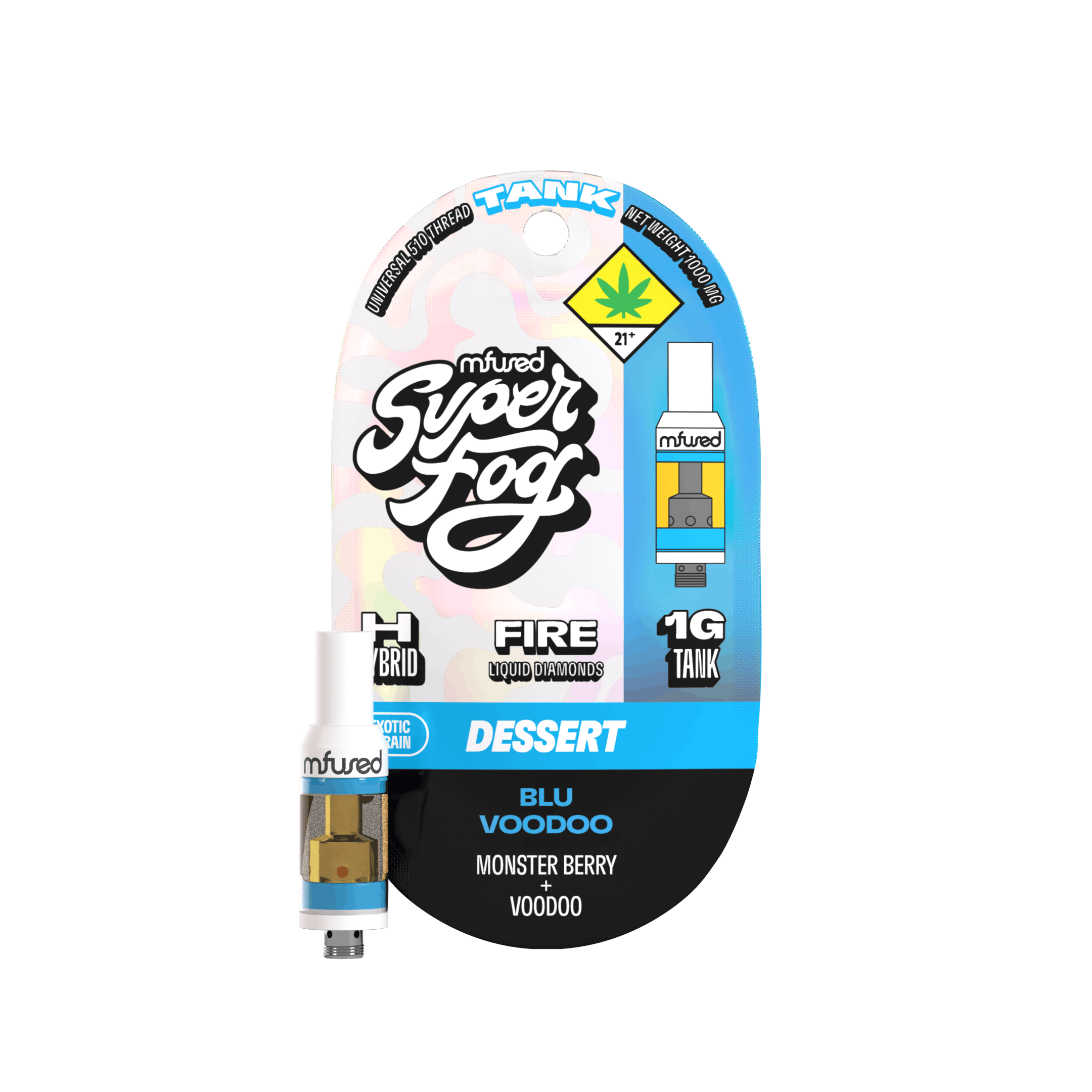 Blu Voodoo | FIRE Liquid Diamonds Tank Cartridge | 1g by Super Fog by MFused