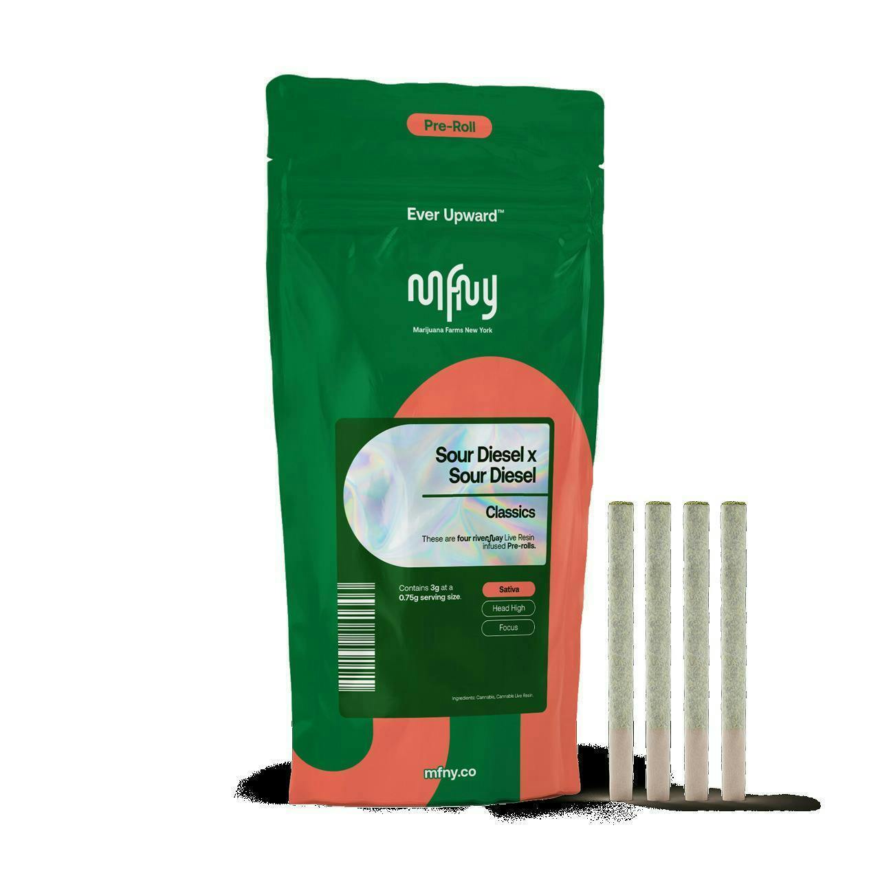 Sour Diesel | Infused Joints | 0.75g | 4pk by MFNY