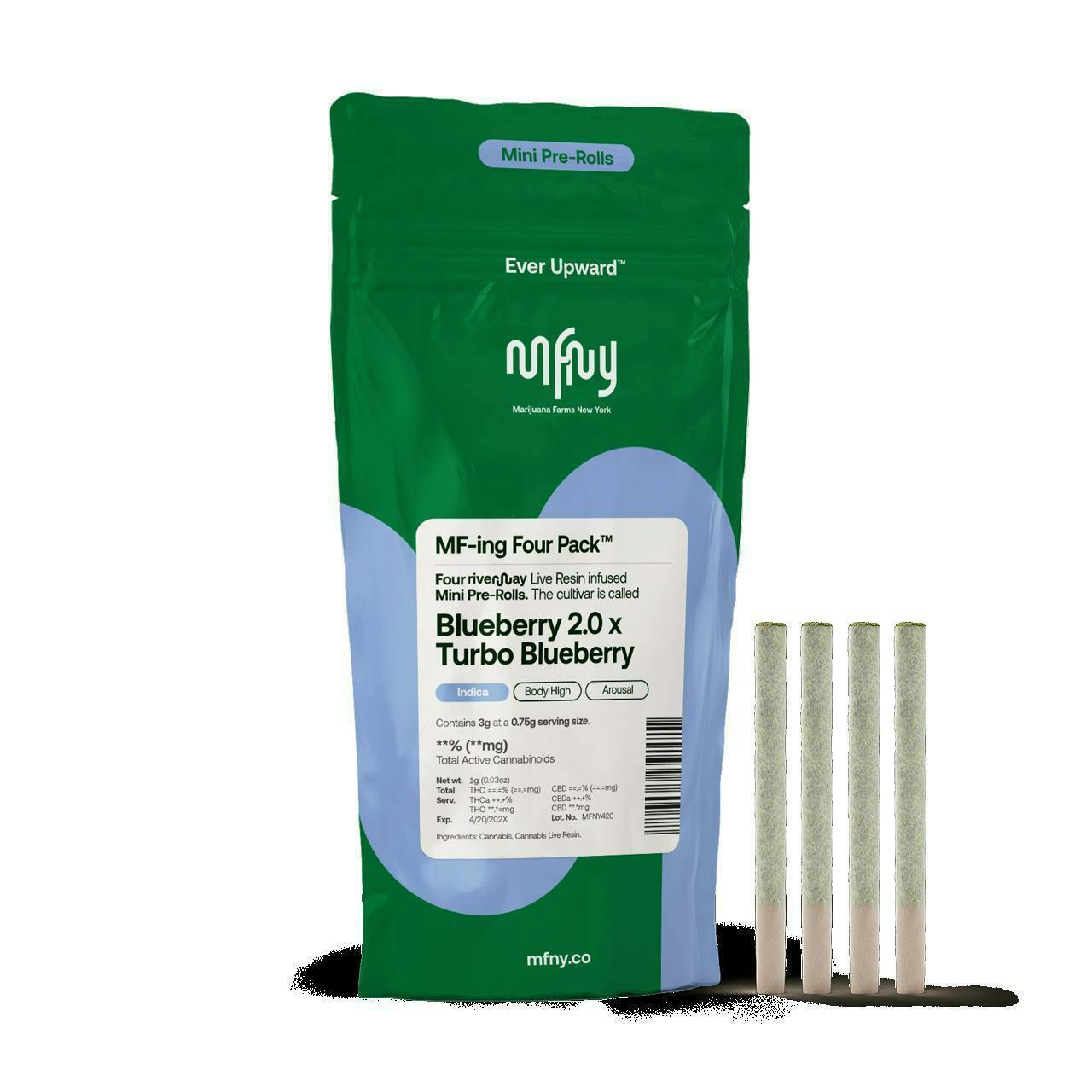 Blueberry 2.0 x Turbo Blueberry | Infused Joints | 0.75g | 4pk at Jupiter Cafe