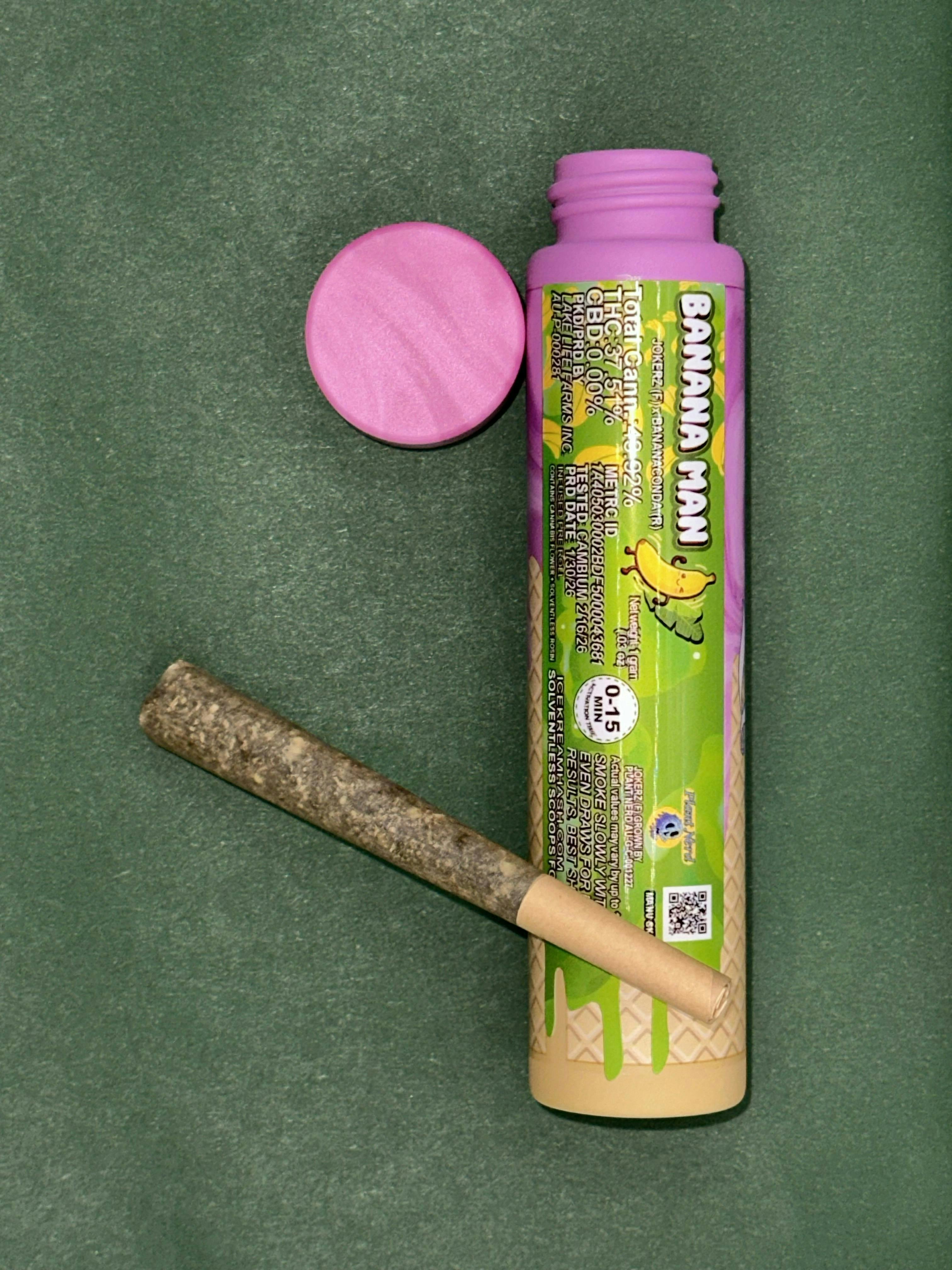 Banana Man | Rosin Infused Joint | 1g by Ice Kream Hash Co.