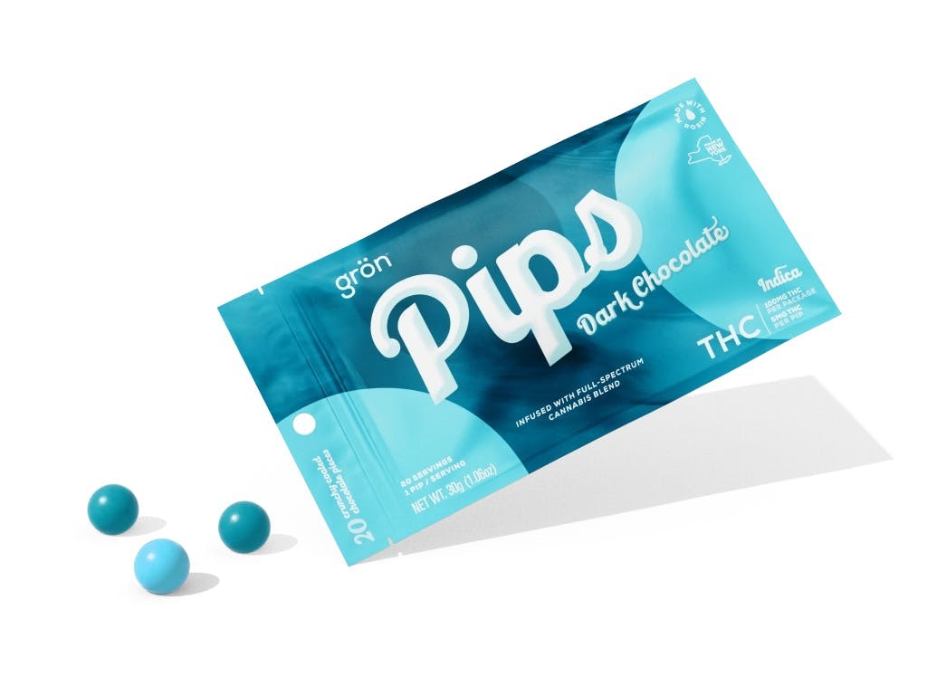 Pips | Dark Chocolate Candy Coated | Edibles | 100mg | 20ct | 5mg/ea by Grön Edibles