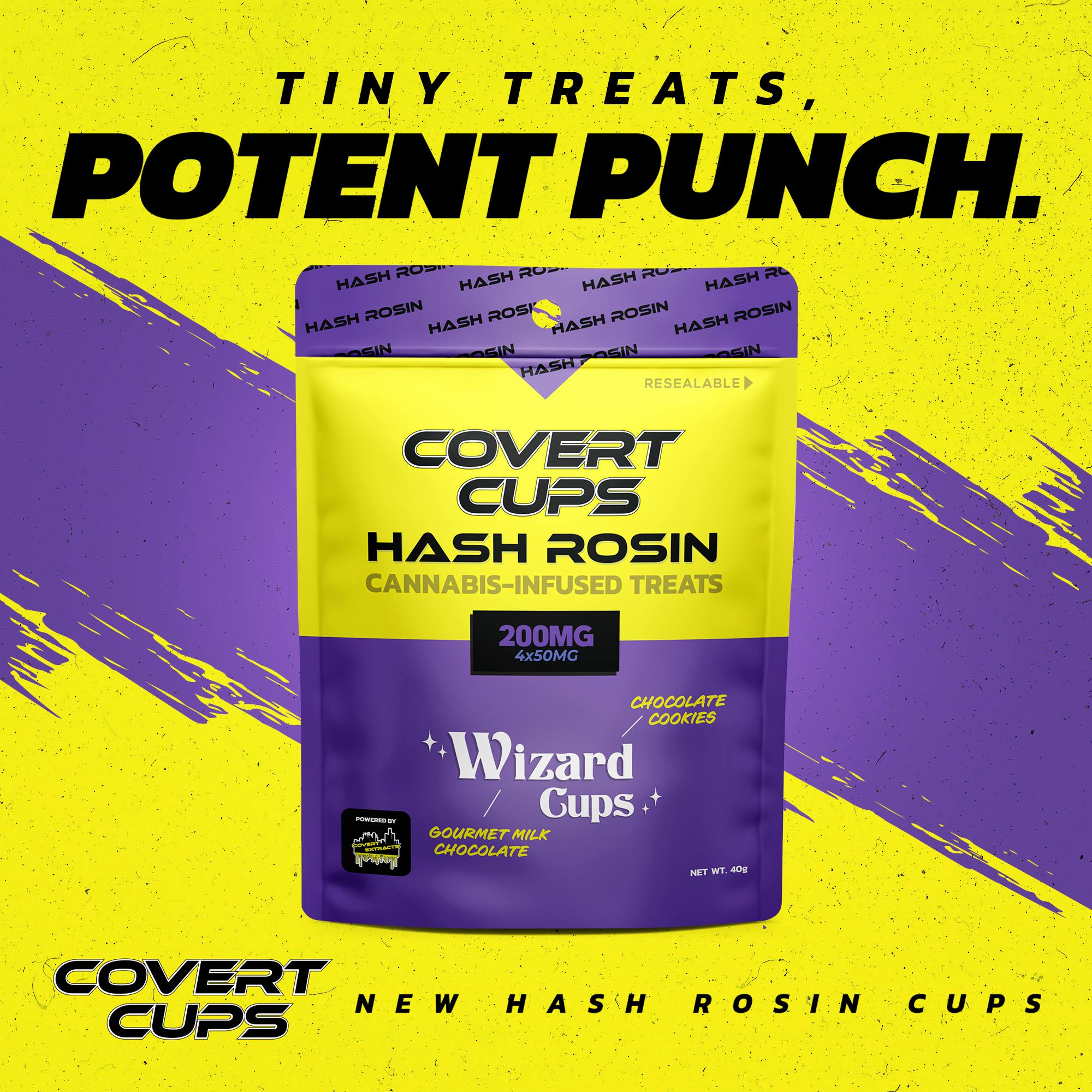 Wizard 4 Pack - 200MG Hash Rosin Chocolate Cups - Covert Cups - REC by Covert Cups