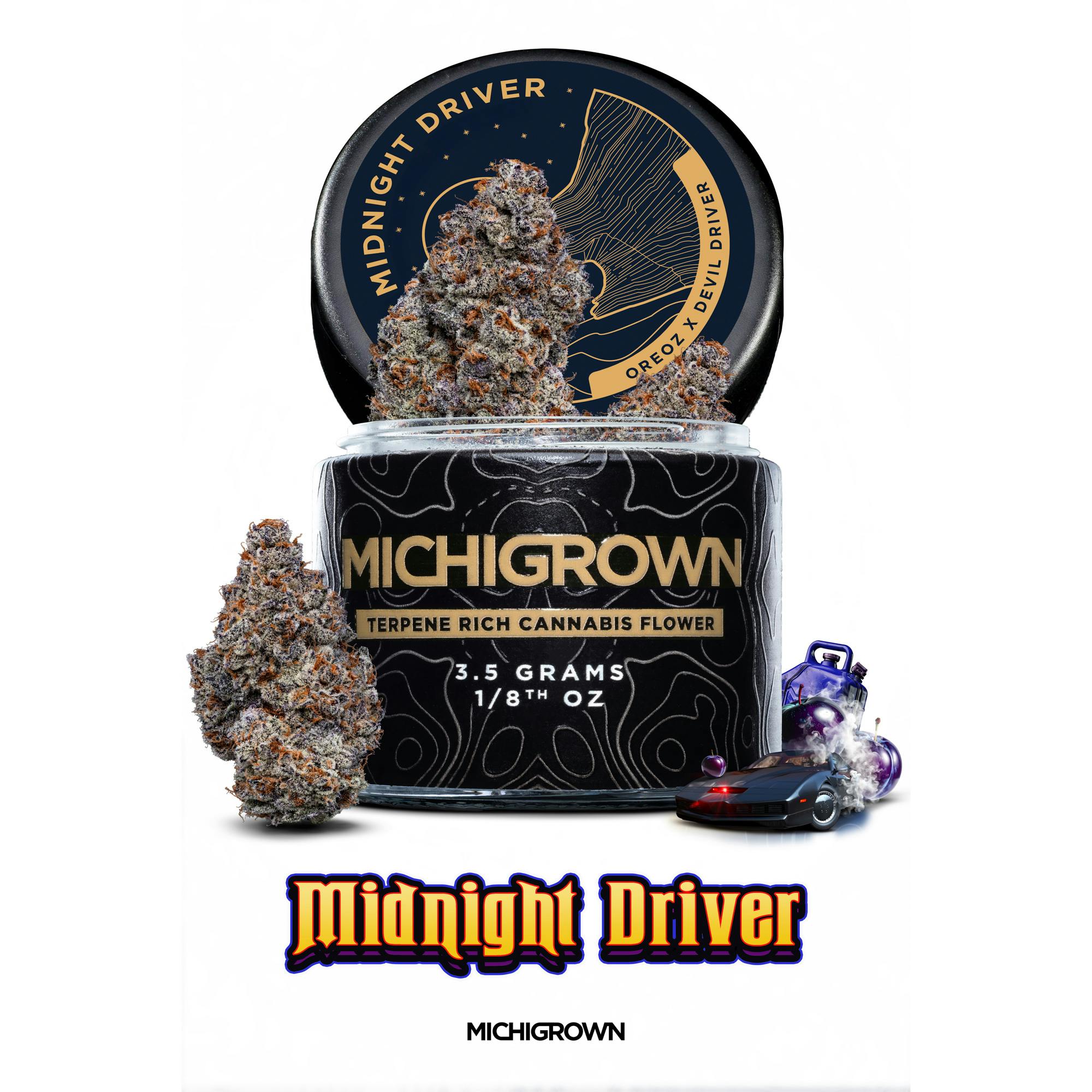 MIDNIGHT DRIVER - 3.5 GRAMS - PREMIUM FLOWER - JARS by MICHIGROWN