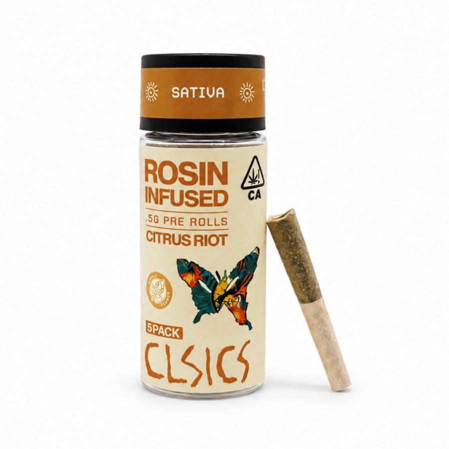 CLSICS Rosin & Rosin Infused Pre Rolls: Citrus Riot - Joints - Each