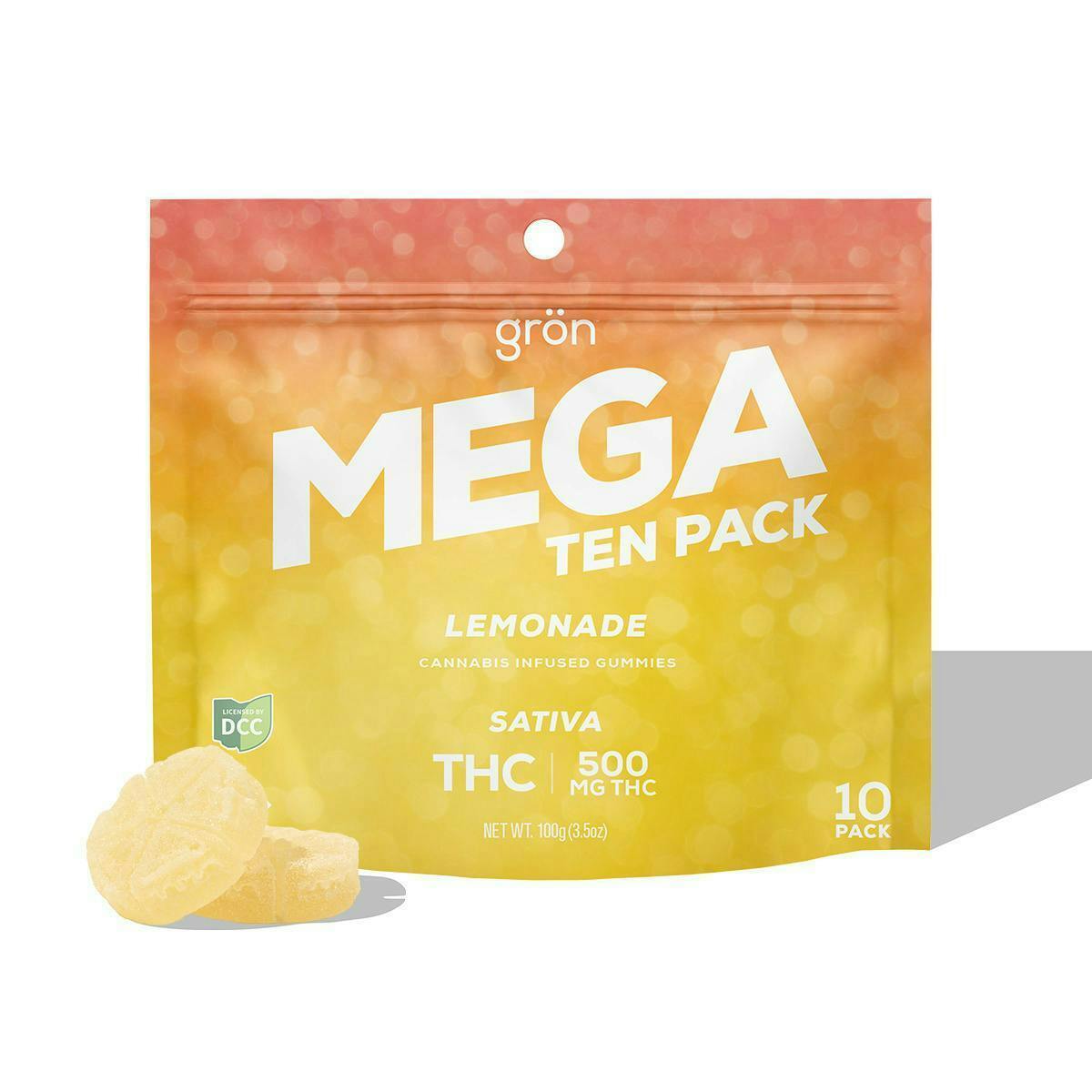 THC Lemonade Mega Pearl | 500mg | 10ct | 50mg/ea by Grön Edibles