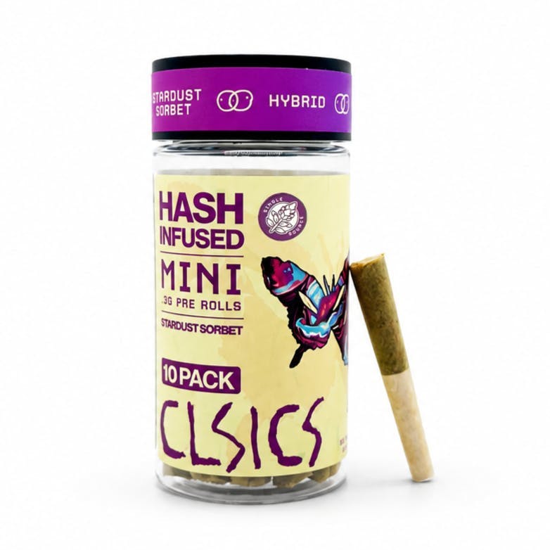 CLSICS Rosin & Rosin Infused Pre Rolls: Stardust Sorbet - Joints - Each
