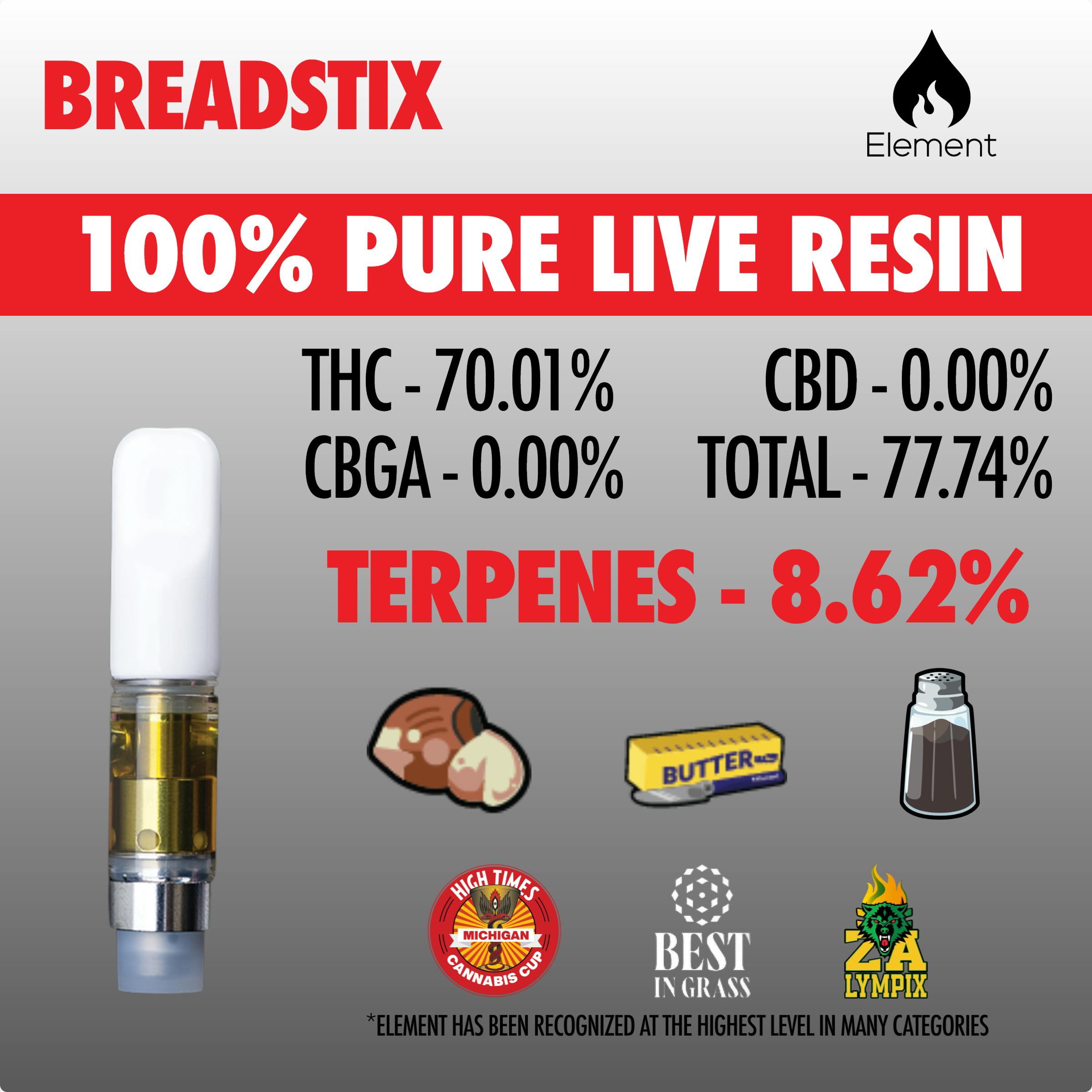 Element Pure Live Cart 0.5g - Breadstix
