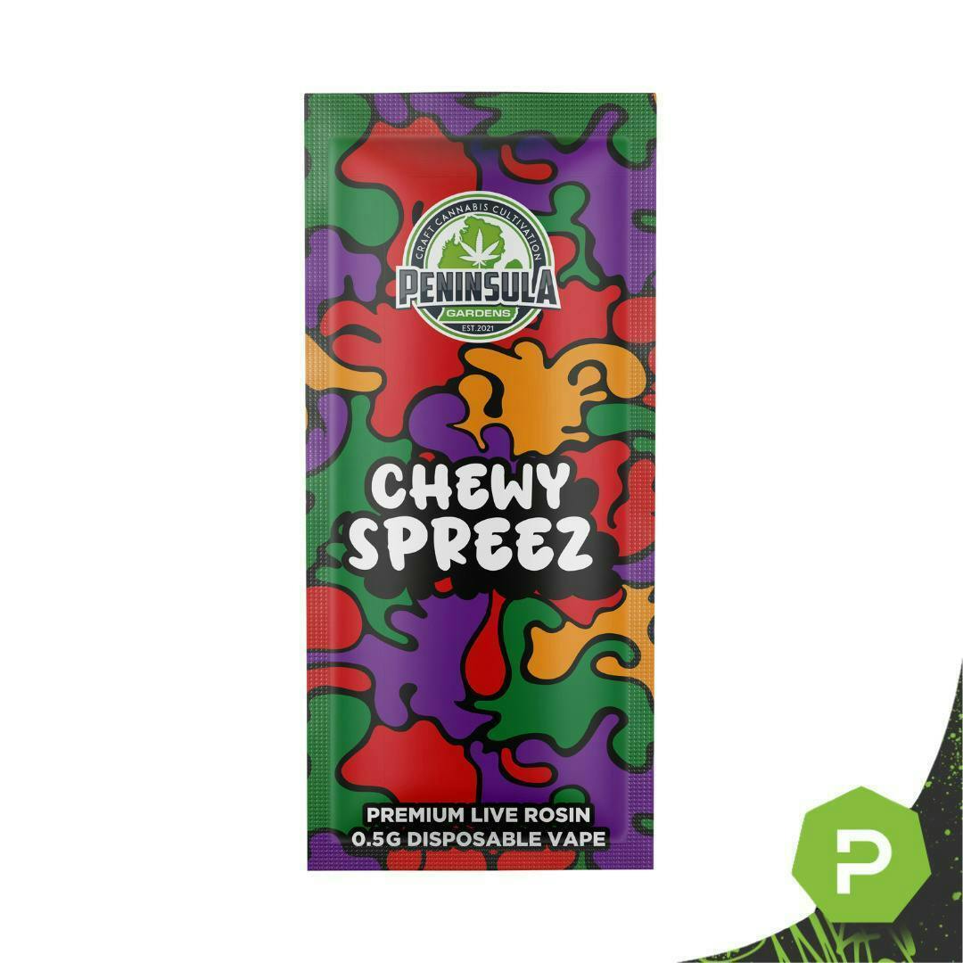 Chewy Spreez | Live Rosin Disposable | 0.5g by Peninsula Gardens