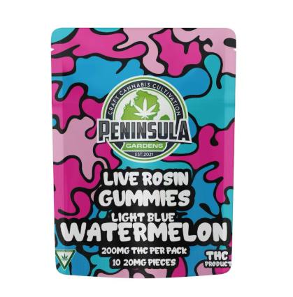 Watermelon Live Rosin Gummies | 200mg | 10ct | 20mg/ea