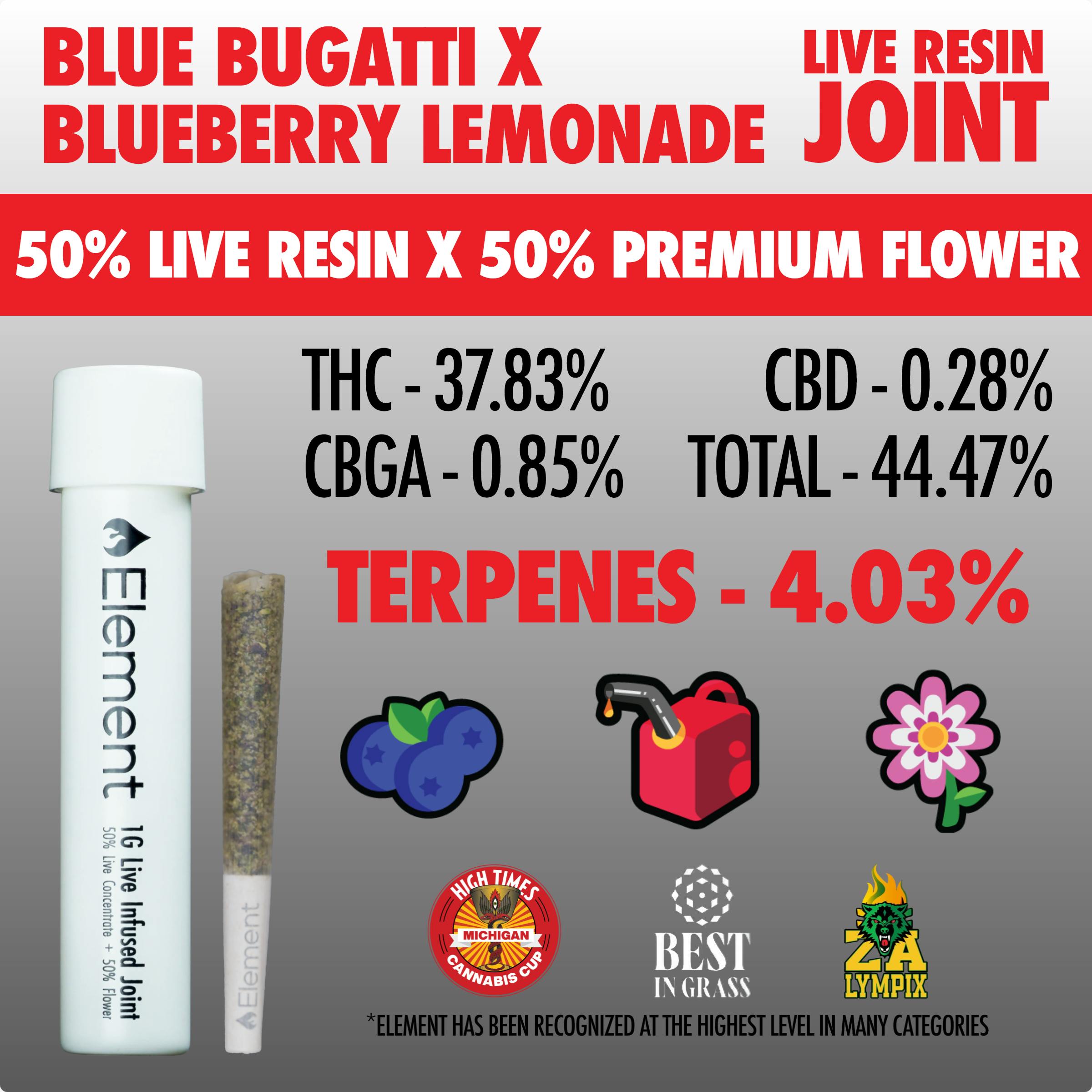 Element x KAI - Live Resin Joint 1g - Blue Bugatti x Blueberry Lemonade