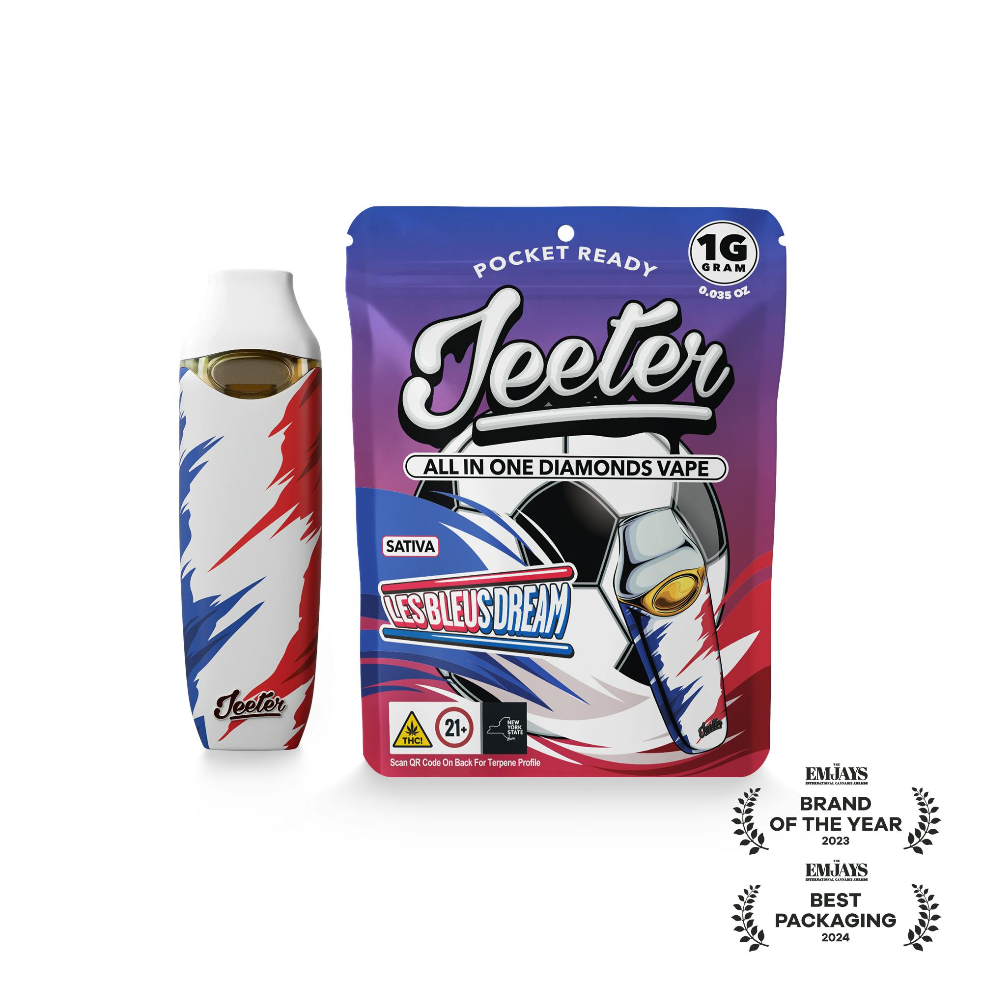 Jeeter WC 26 | All-In-One Diamonds Vape | Les Bleus Dream