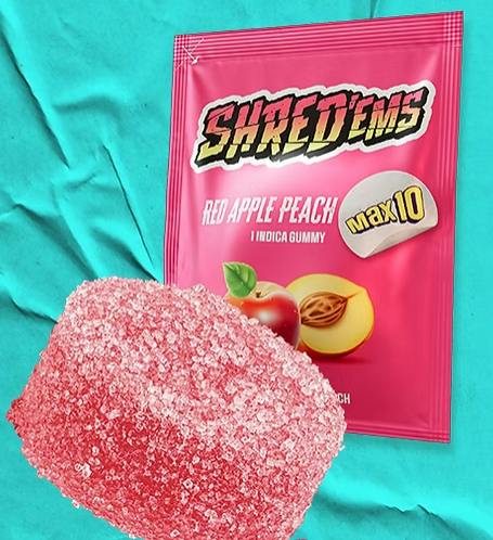 Red Apple Peach | SHRED'ems Gummies | 100mg | 10ct | 10mg/ea