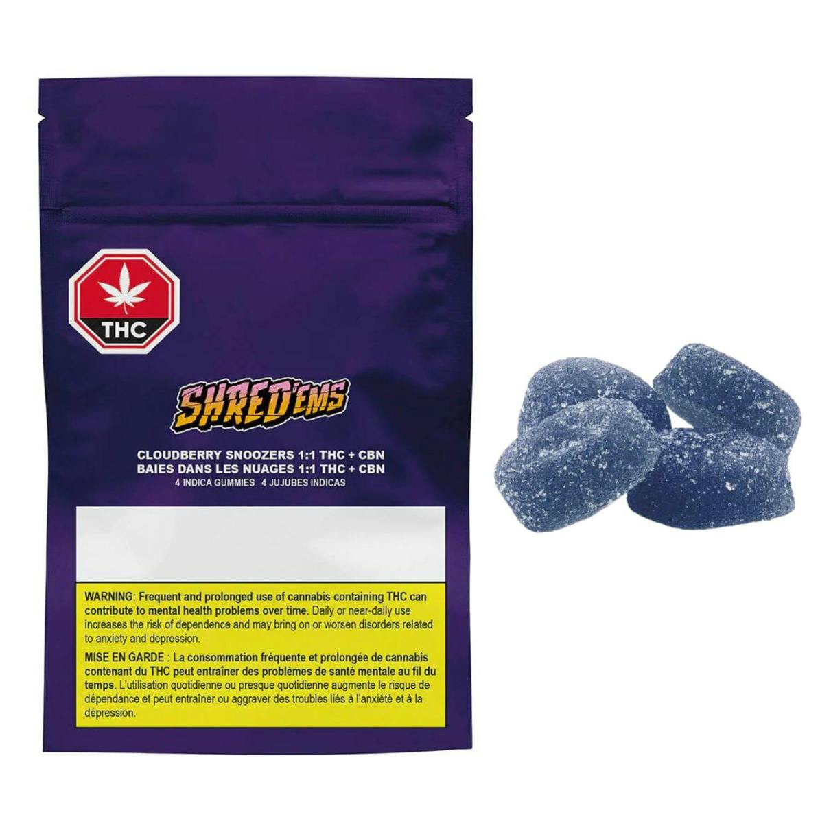 Cloudberry 1:1 CBN:THC | Snoozer Soft Chews | 10mg | 4pk | 2.5mg/ea