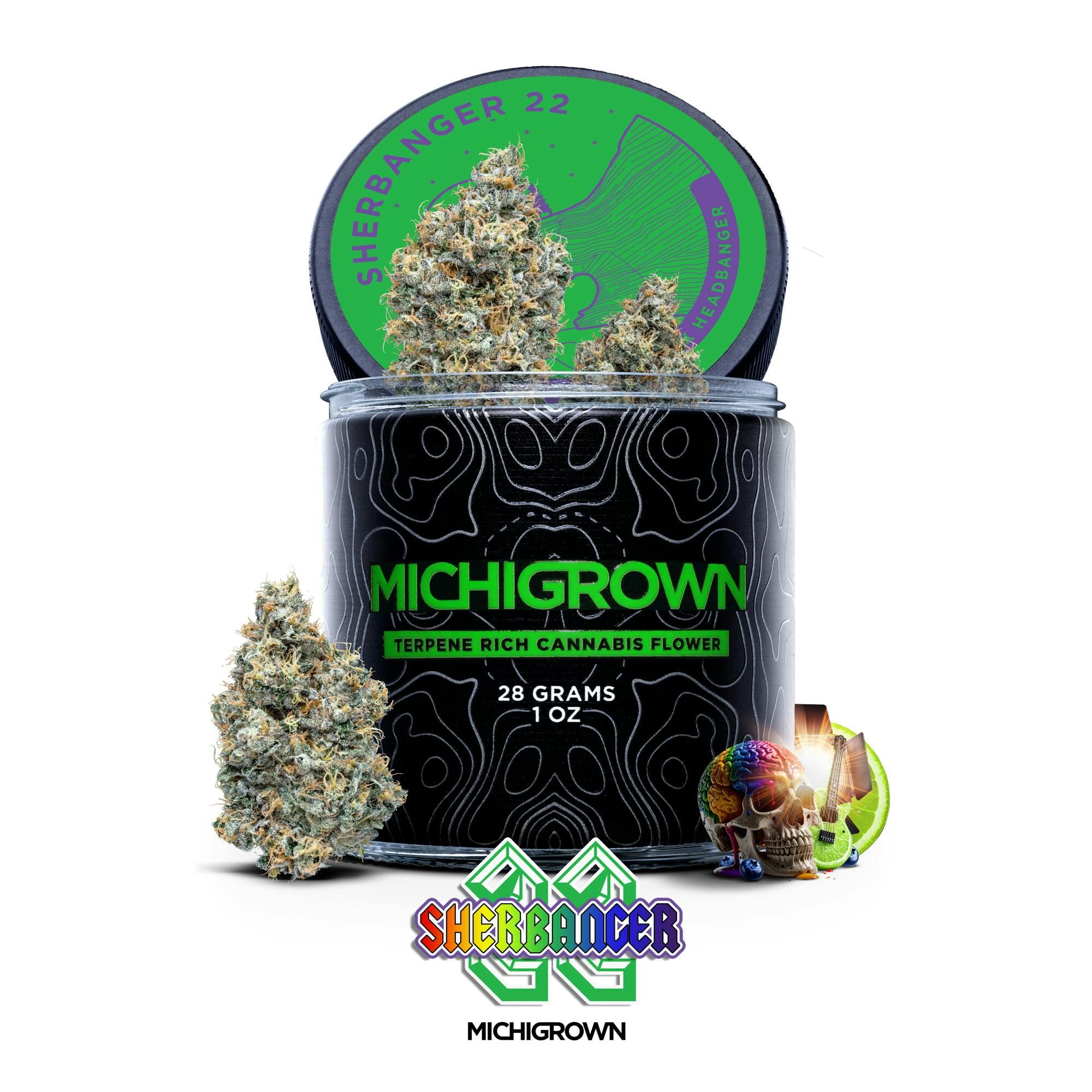 SHERBANGER 22 - 28 GRAMS - PREMIUM FLOWER - JARS by MICHIGROWN