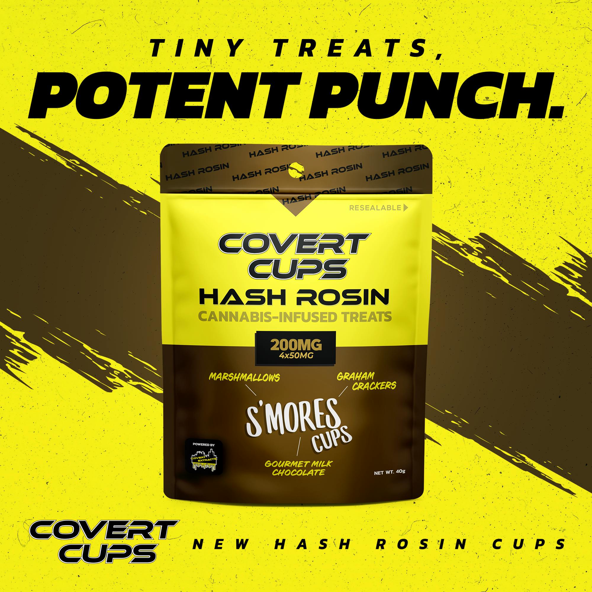 S'Mores 4 Pack-200MG Hash Rosin Chocolate Cups - Covert Cups - REC by Covert Cups