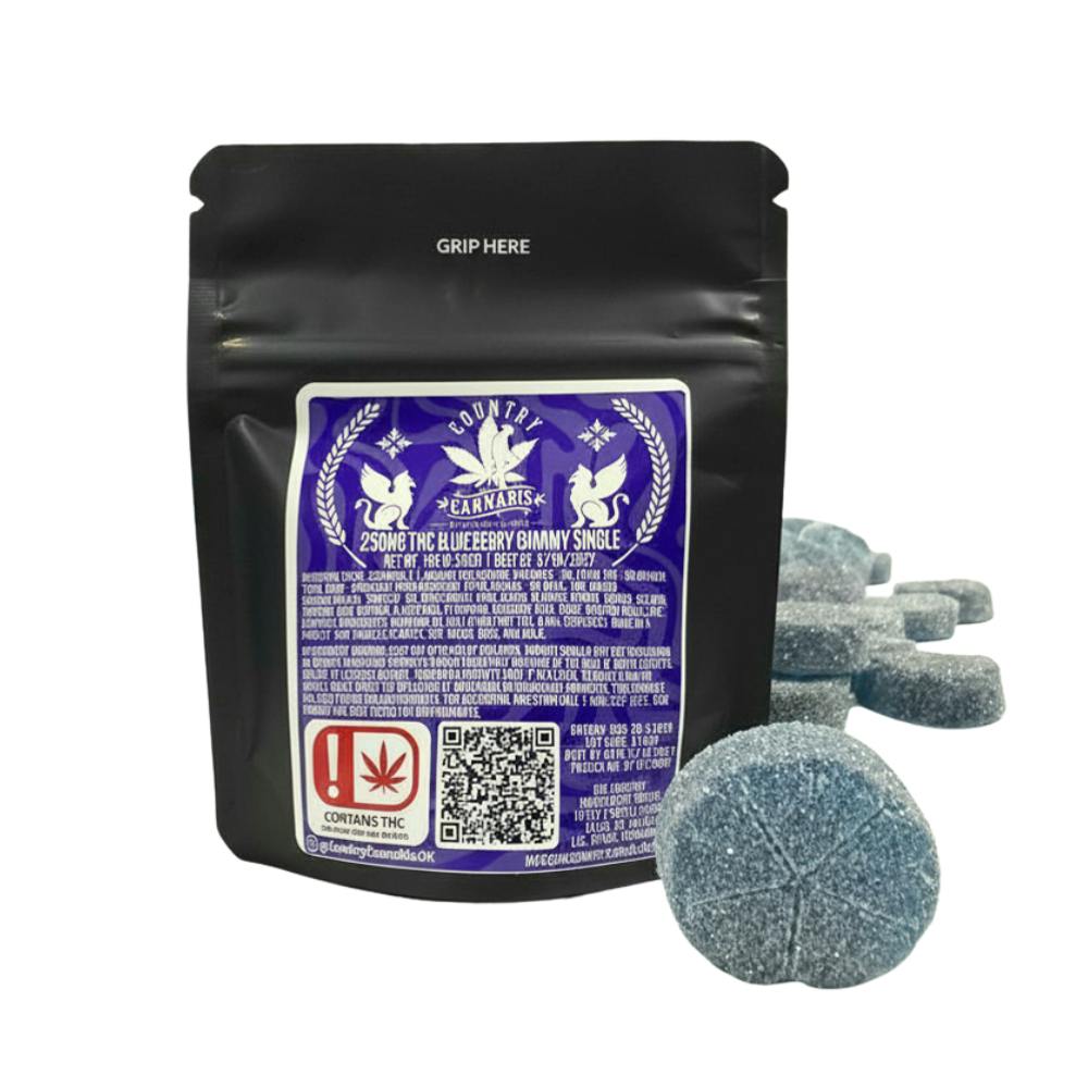 Blueberry Gummy Single – Indica – 250mg