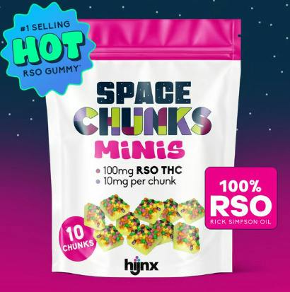 HIJNX Gummy RSO 100mg Mini Space Chunk | Gummies | 10pk | 10mg/ea