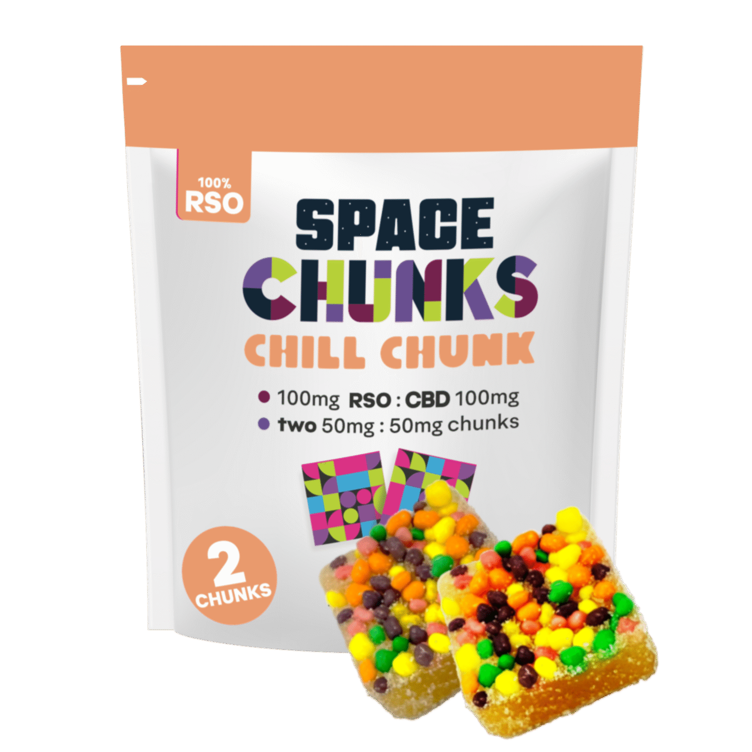 Hijnx Gummy RSO 100mg / 100mg CBD:THC Chill Chunk | Gummies | 2pk | 50mg/ea at NOBO