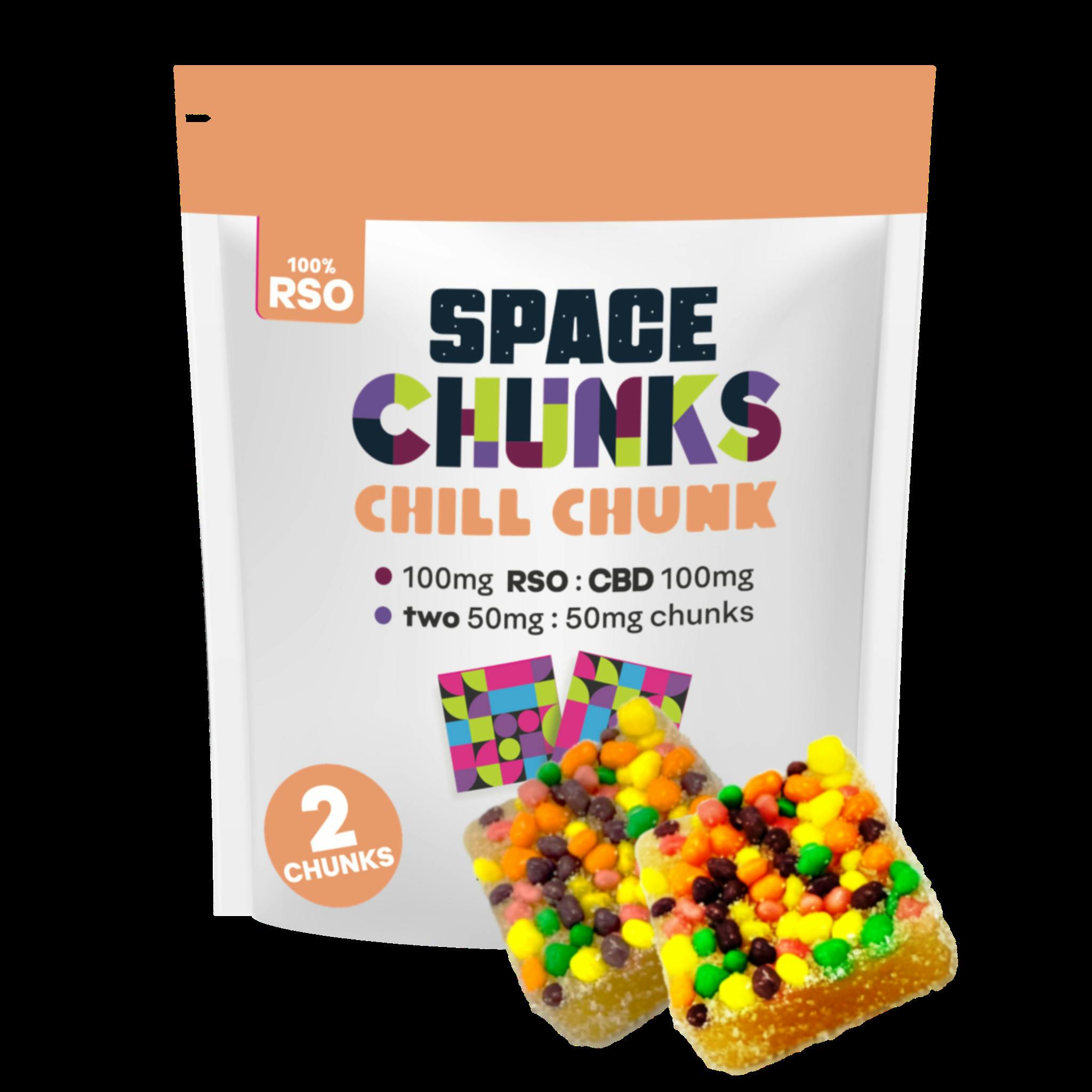HIJNX Gummies 100mg RSO: Space Chunk 1:1 THC:CBD | Gummies | 2pk | 50mg/ea