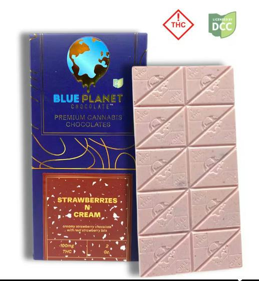 Blue Planet | Strawberries and Cream Bar | 100mg White | Chocolates | 100mg