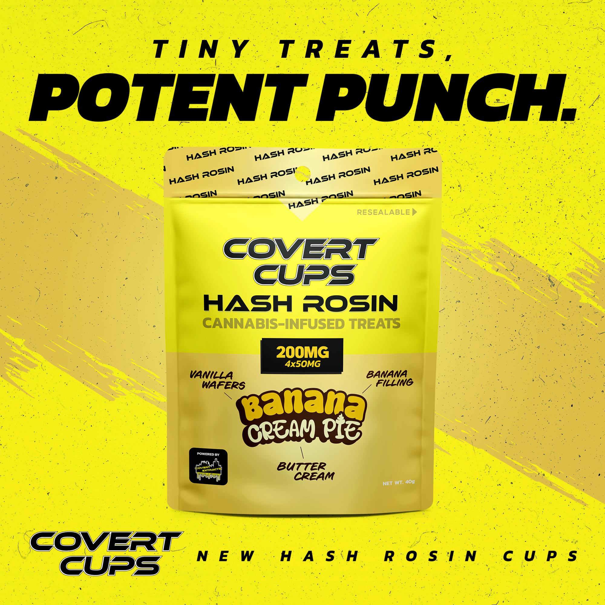 Banana Cream Pie 4 Pack-200MG Hash Rosin Chocolate Cups - Covert Cups - REC